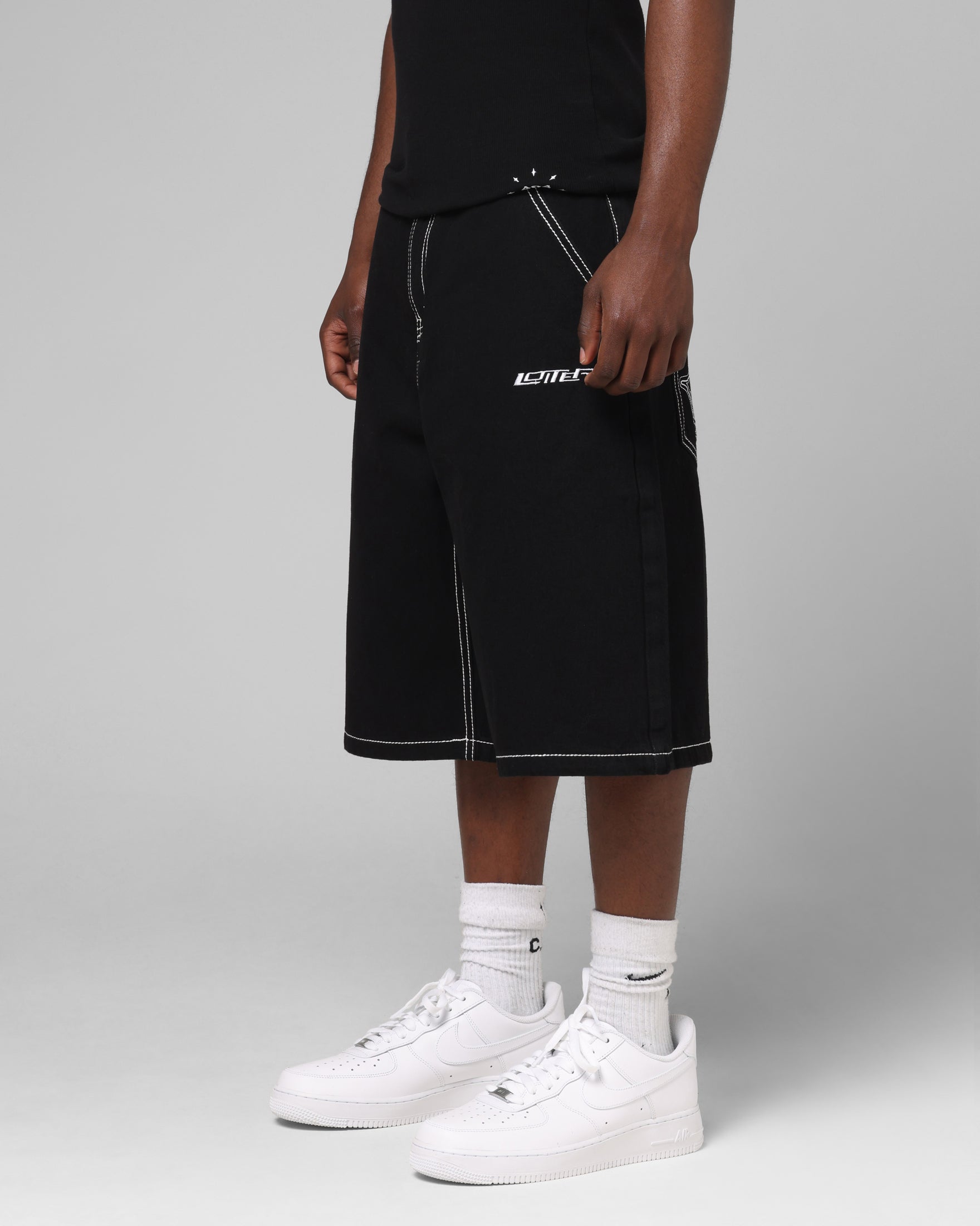 Loiter Biker Jorts Black