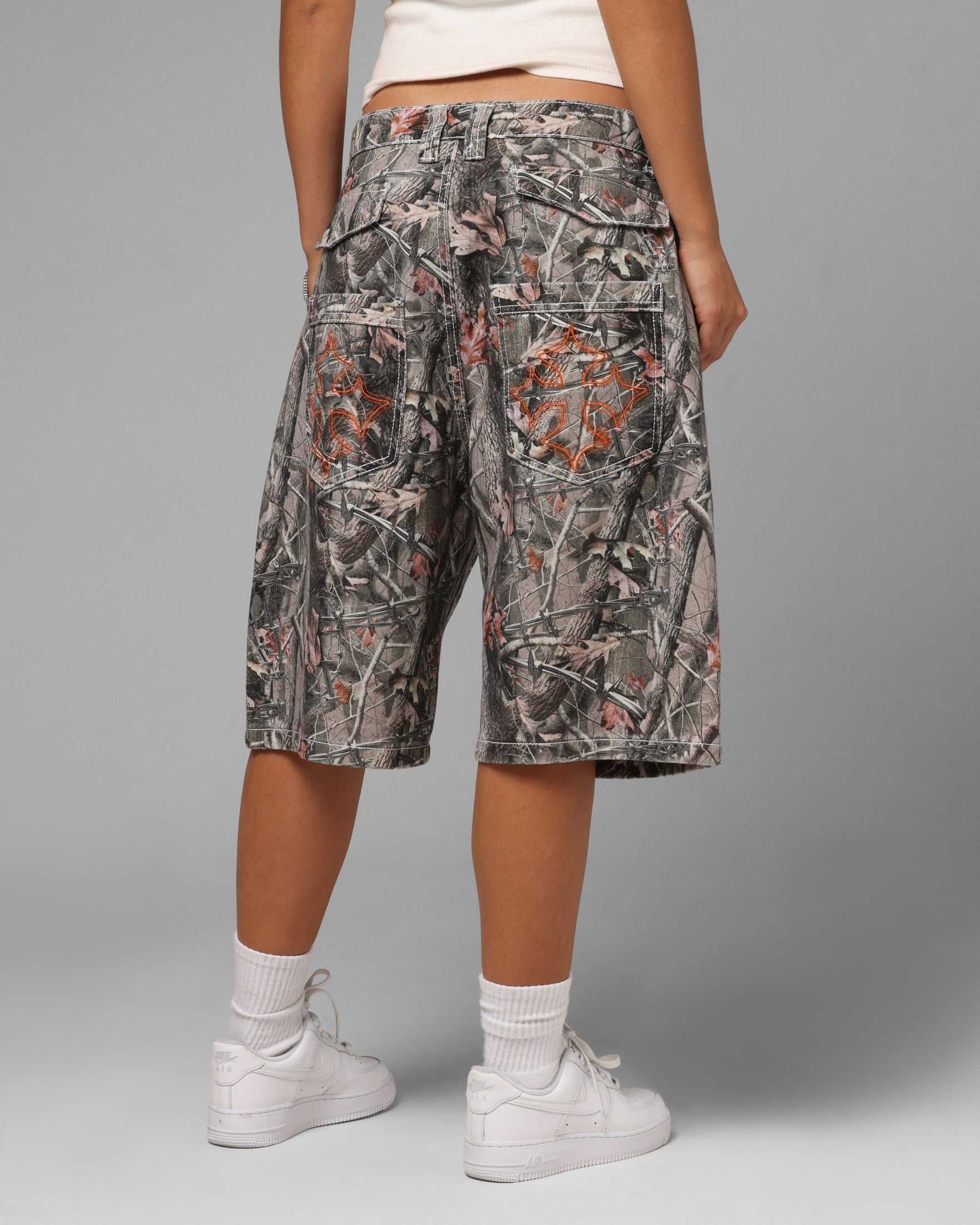 Loiter Biker Jorts Real Tree Camo