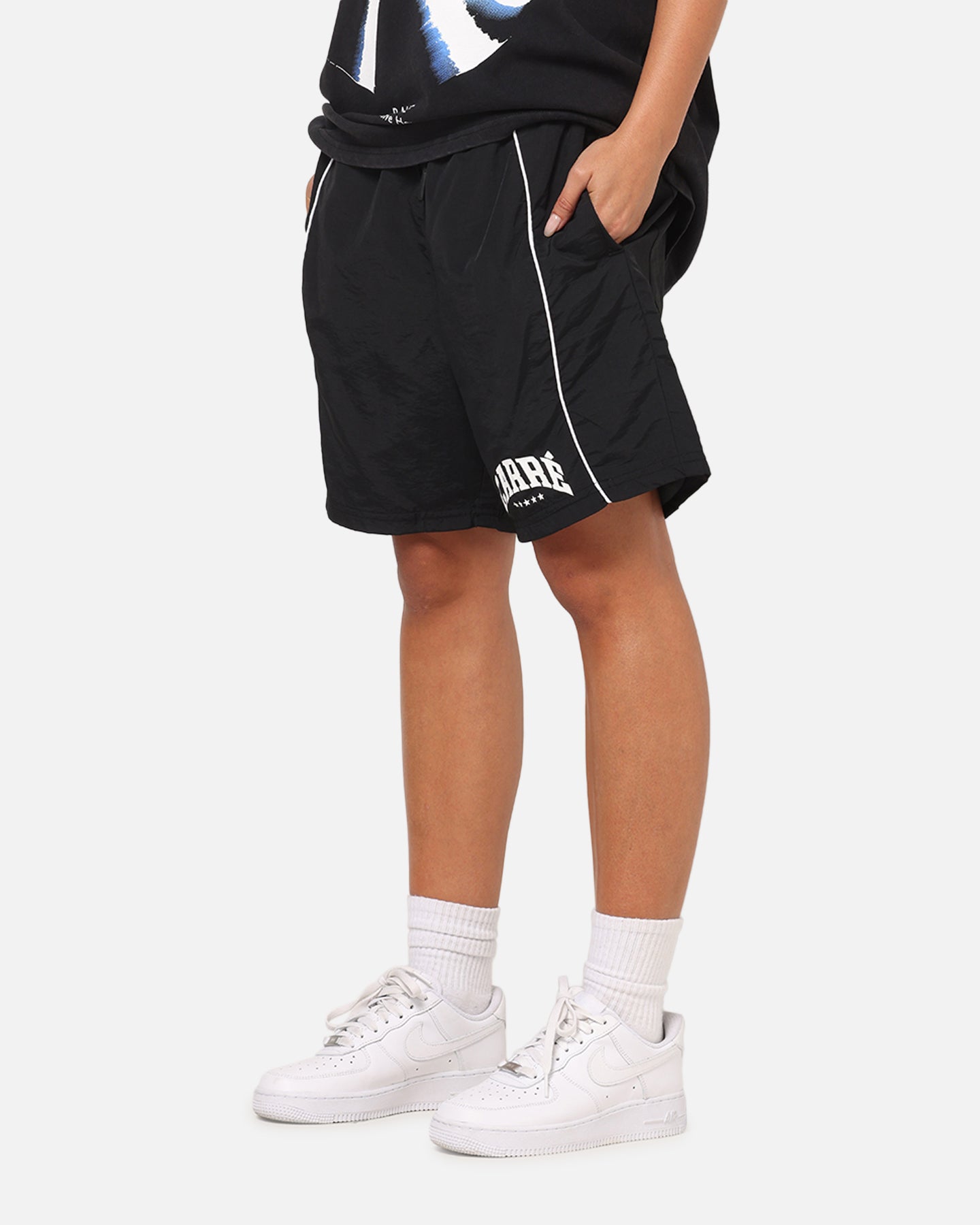 Carre Piped Nylon Shorts Black