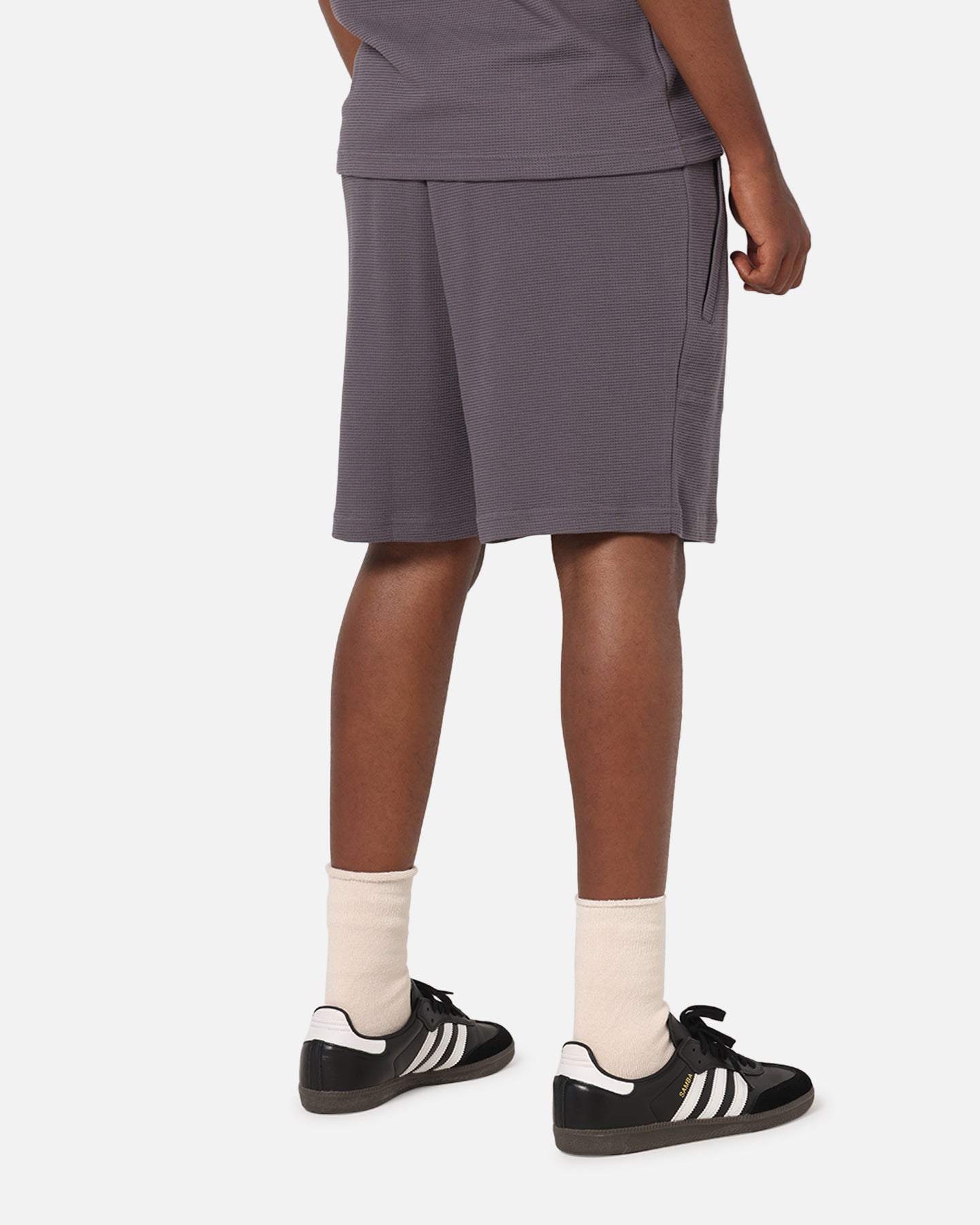 Adidas Trefoil Essentials Waffle Shorts Grey Strata