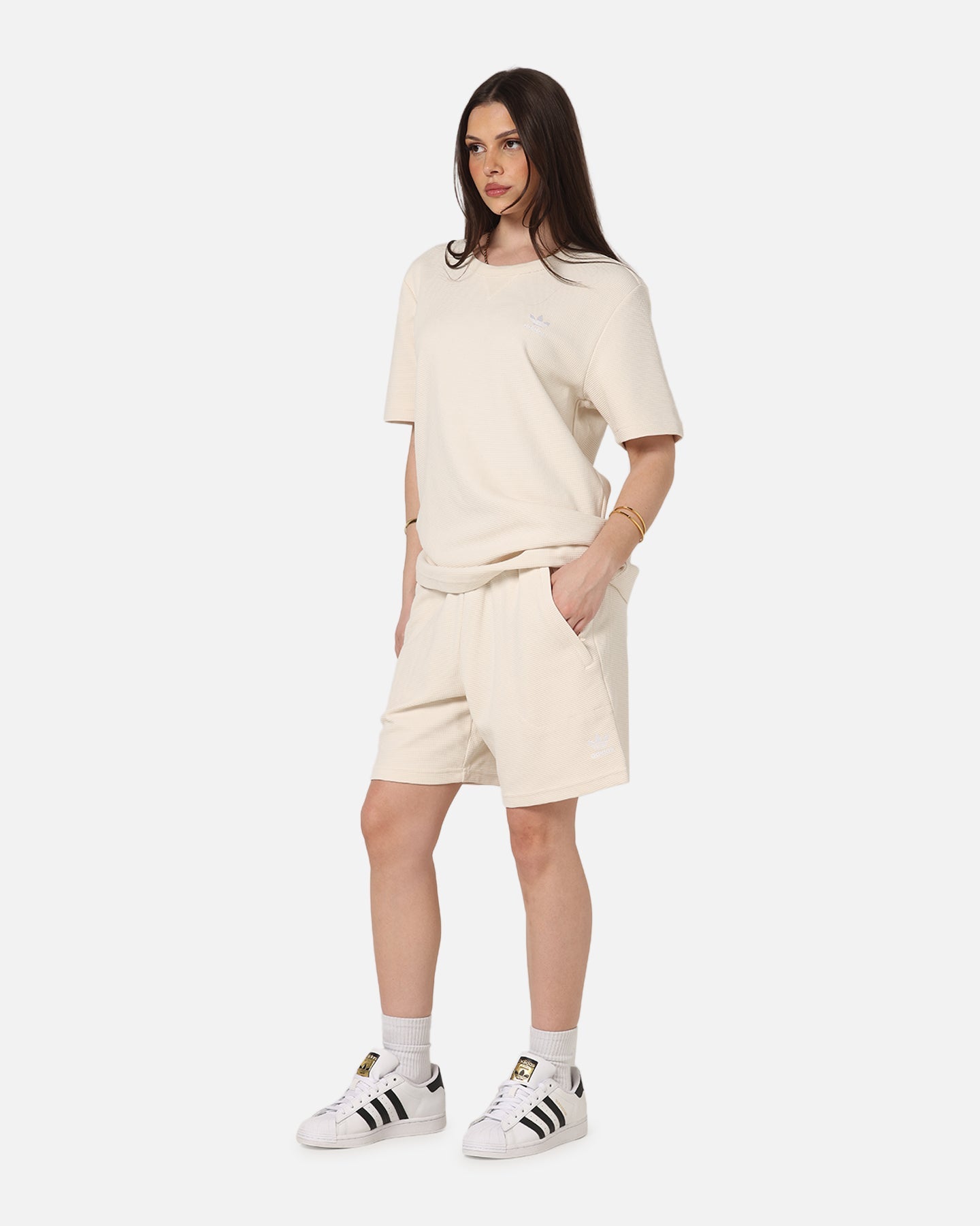 Adidas Trefoil Essentials Waffle Shorts Wonder White