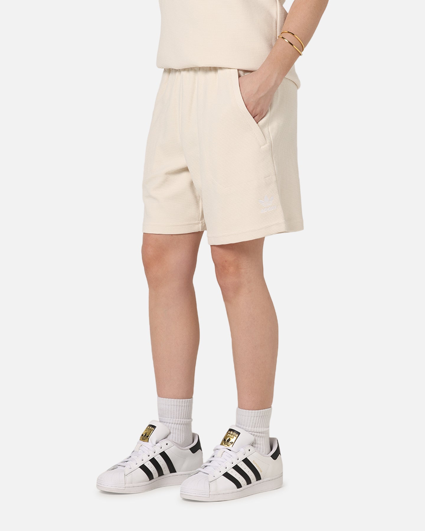 Adidas Trefoil Essentials Waffle Shorts Wonder White