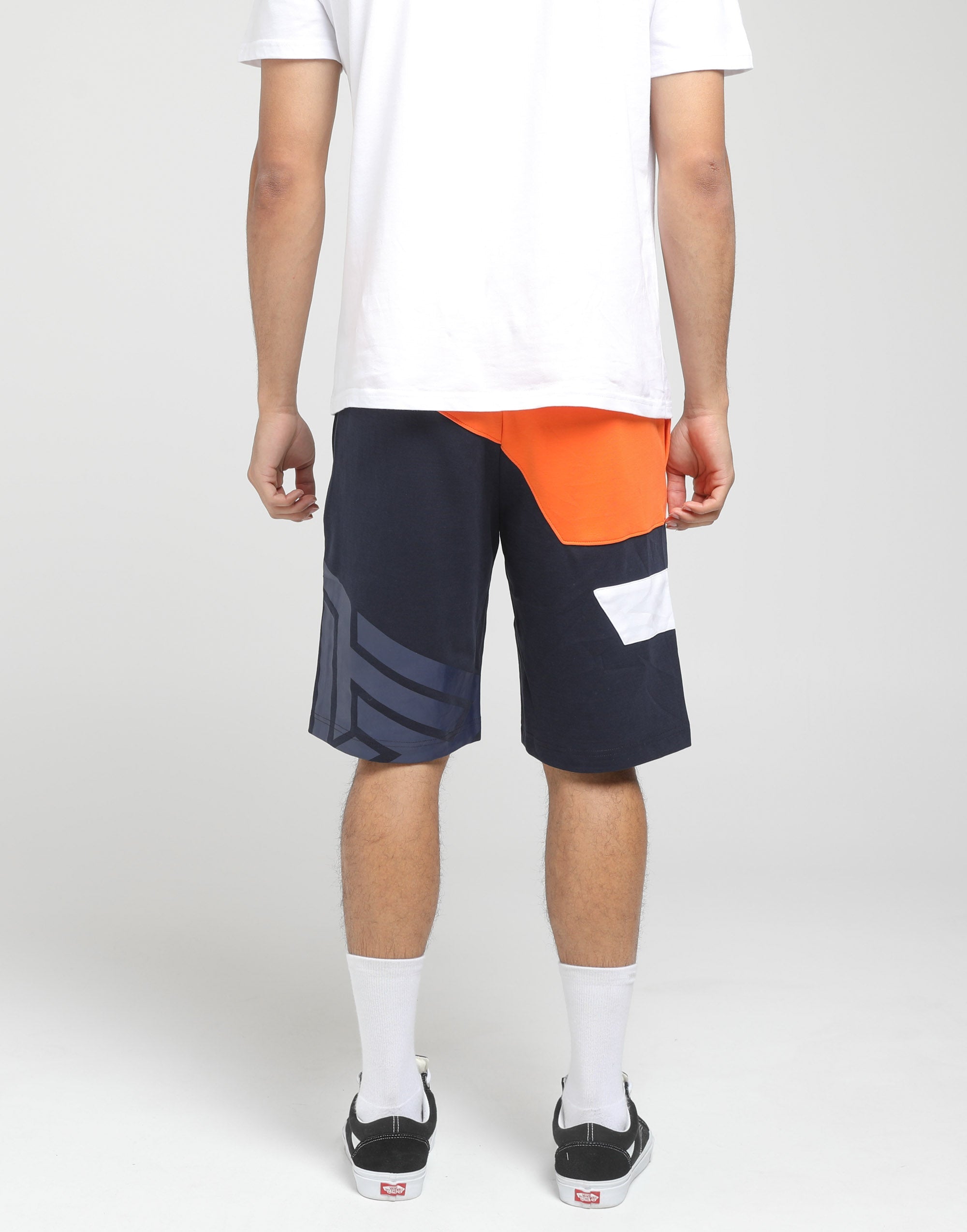 Black Pyramid Diagonal Split Shorts Orange