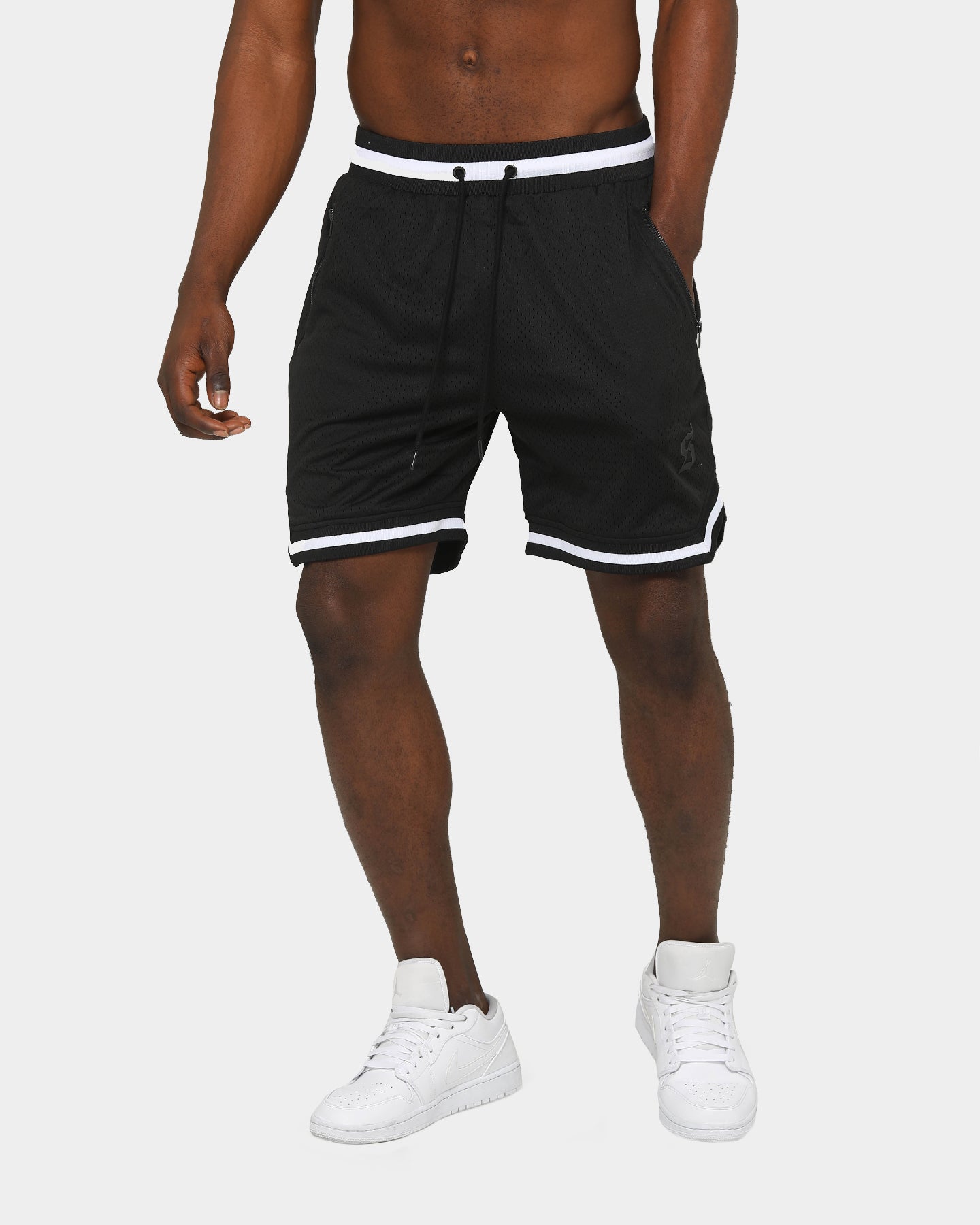 Saint Morta Men's Icon Mesh Basketball Short Black/White