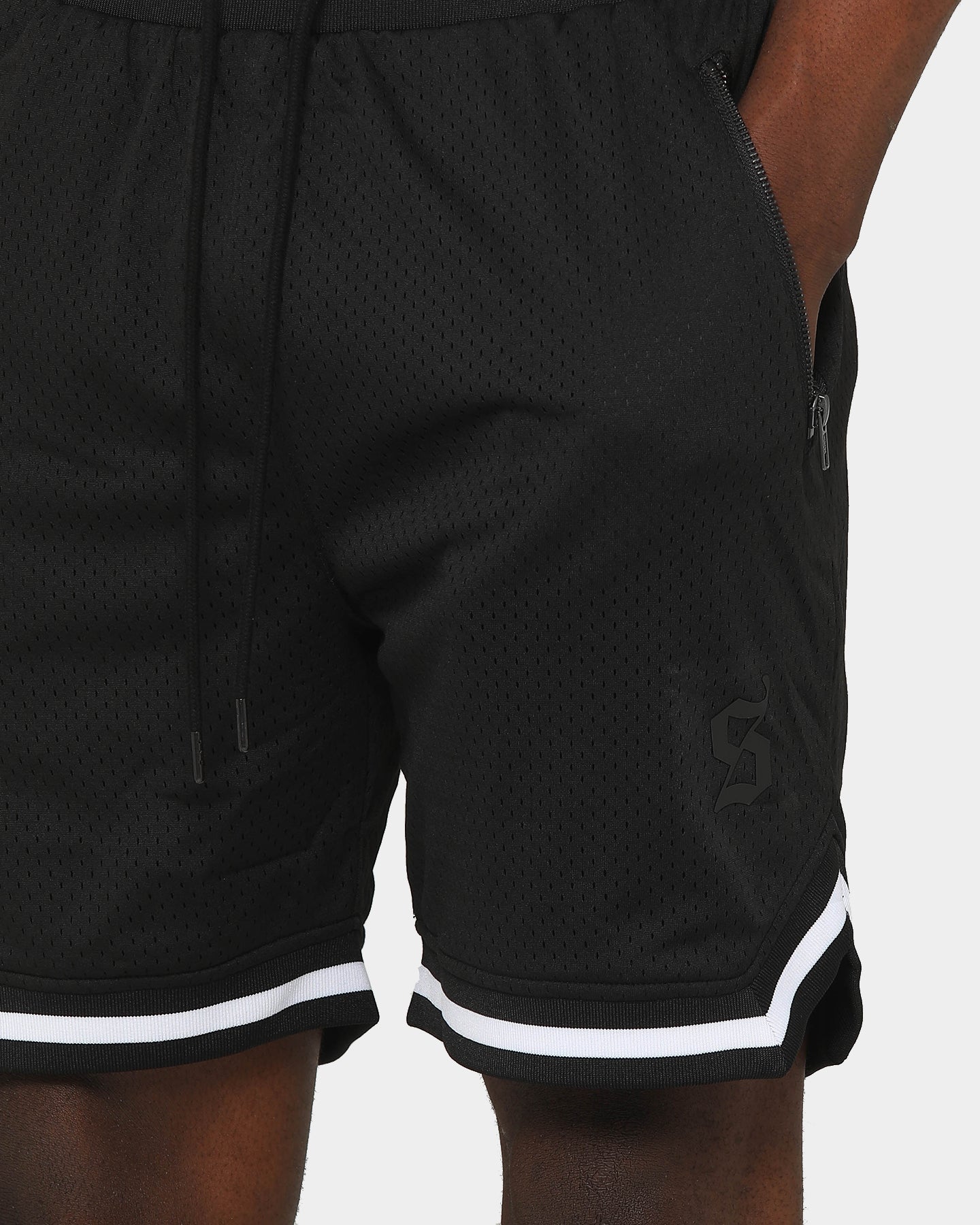 Saint Morta Men's Icon Mesh Basketball Short Black/White