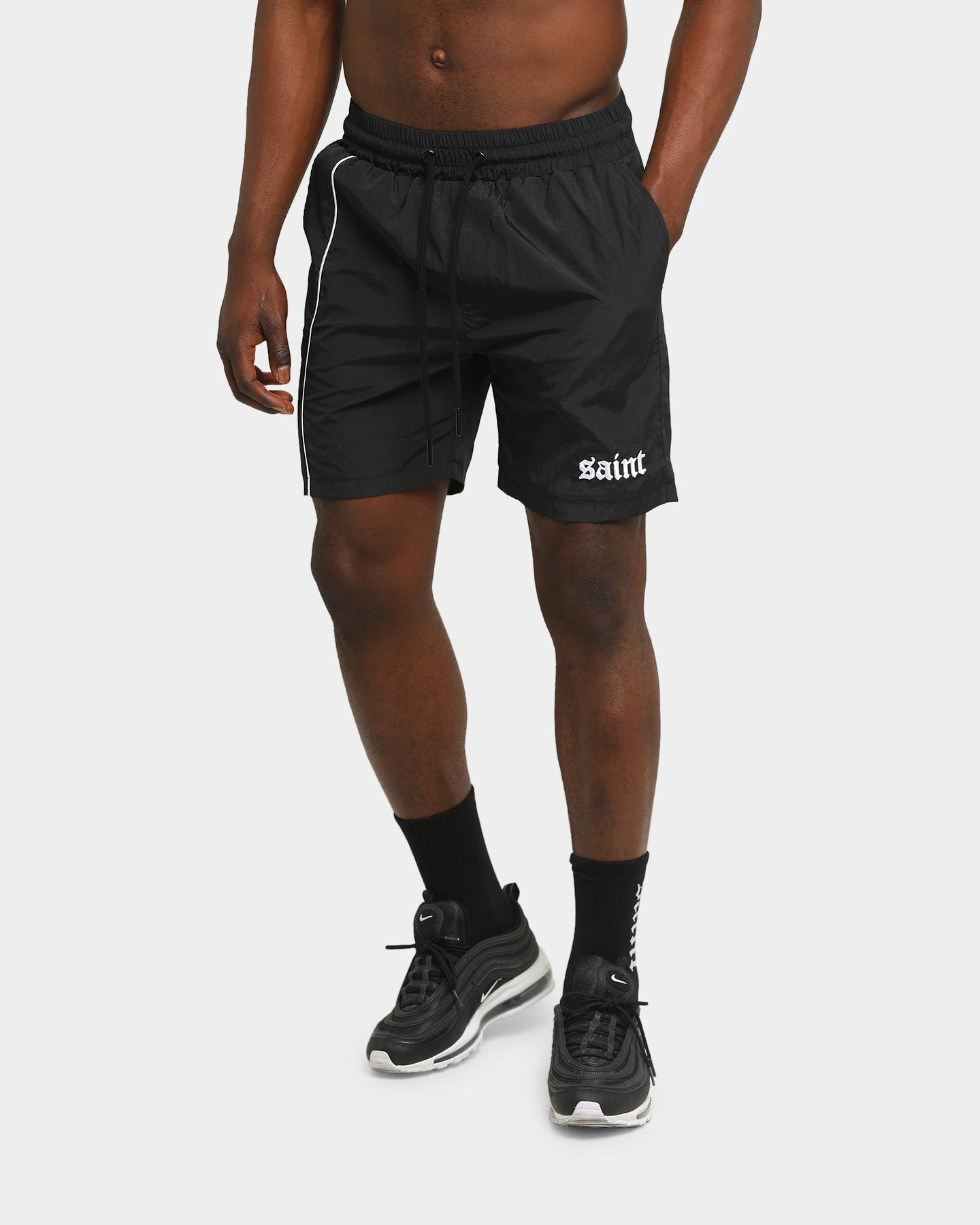 Saint Morta Era Track Shorts Black/White