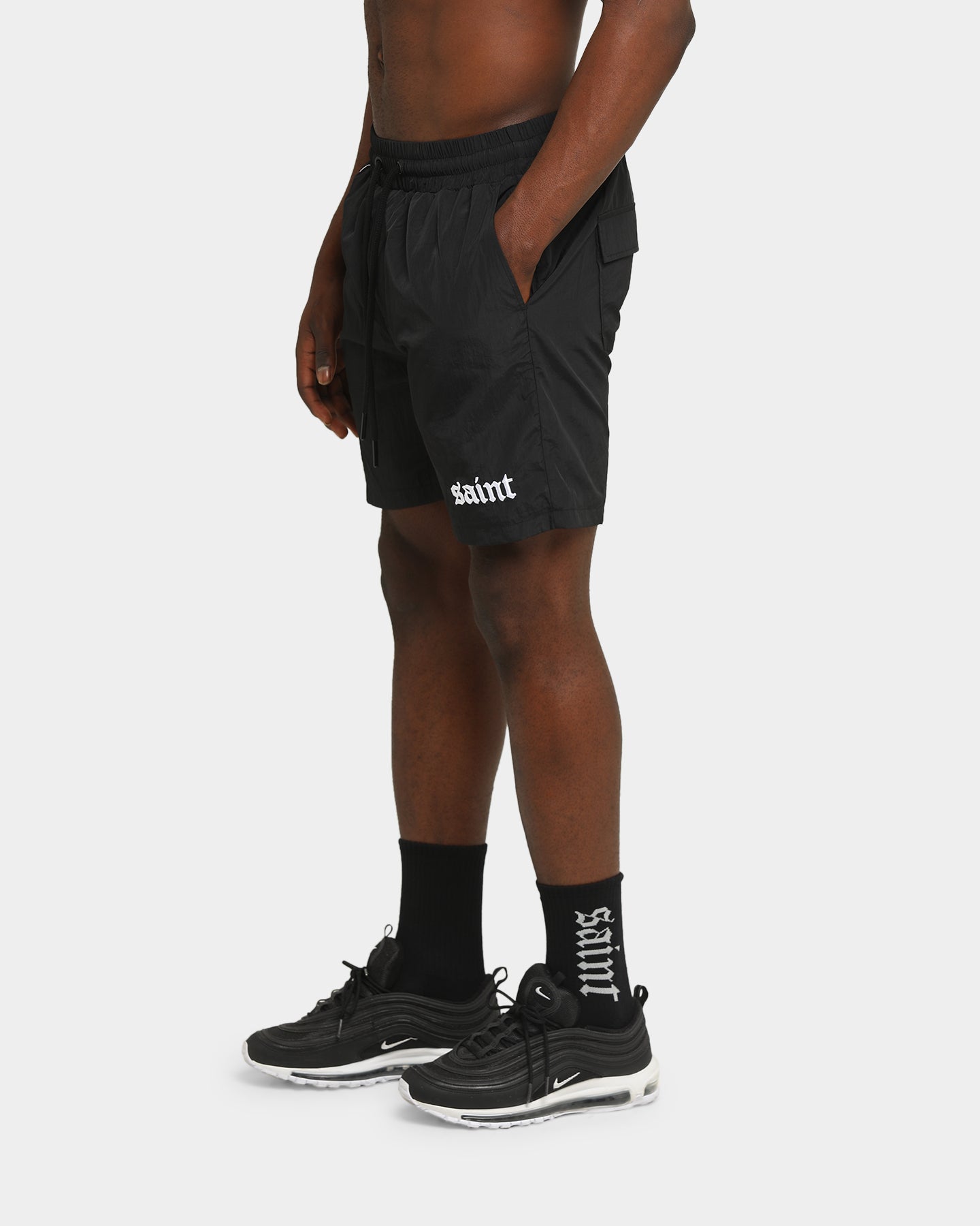 Saint Morta Era Track Shorts Black/White