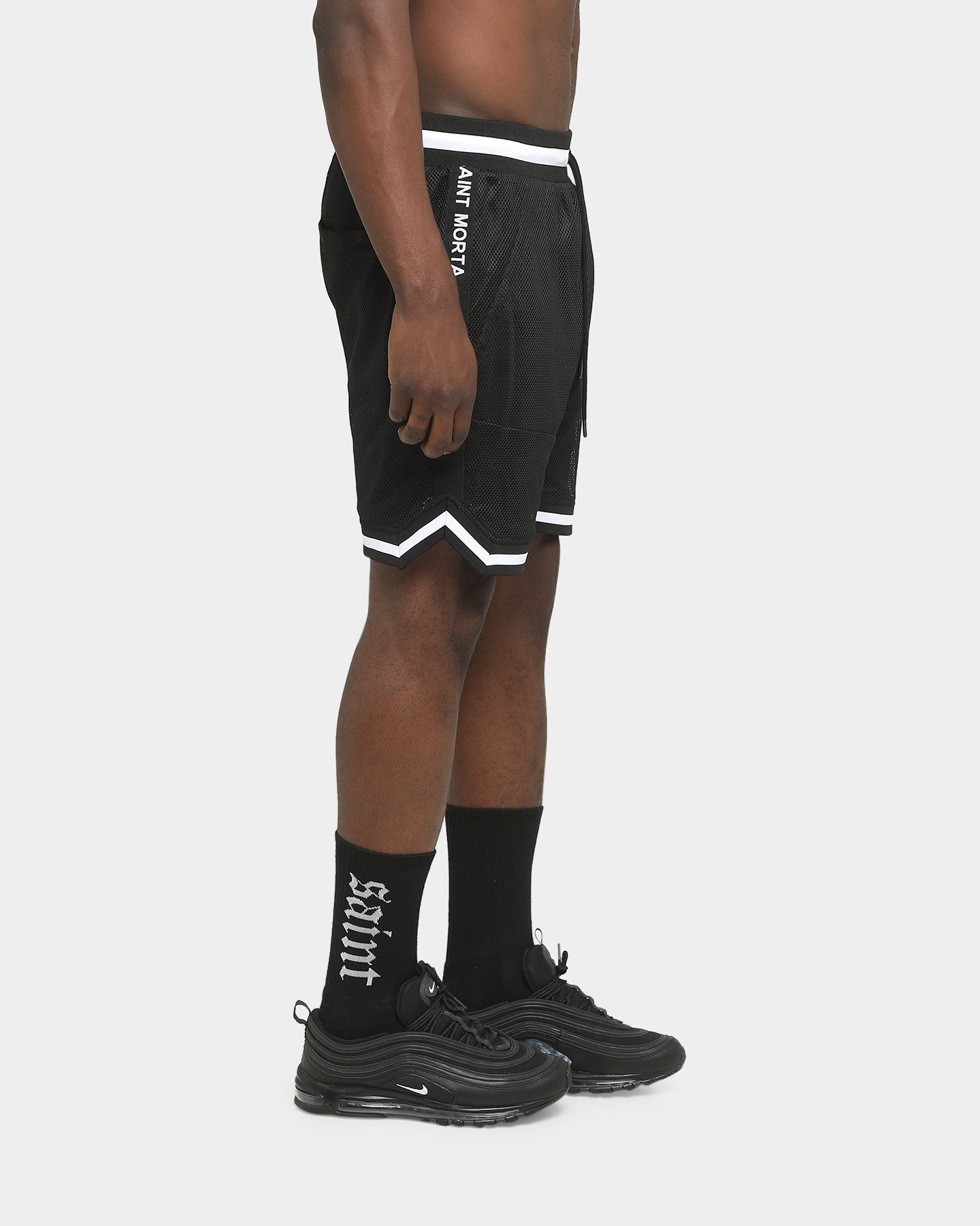 Saint Morta Essentials Basketball Shorts Black/White