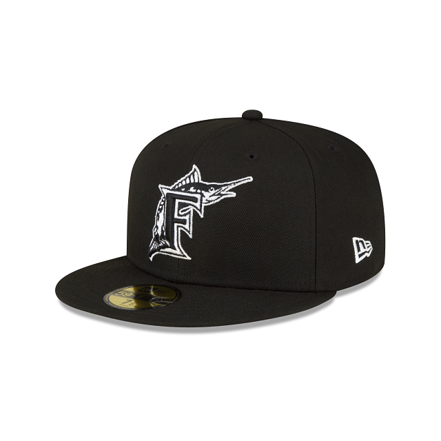 Miami Marlins Sidepatch Black 59FIFTY Fitted Hat