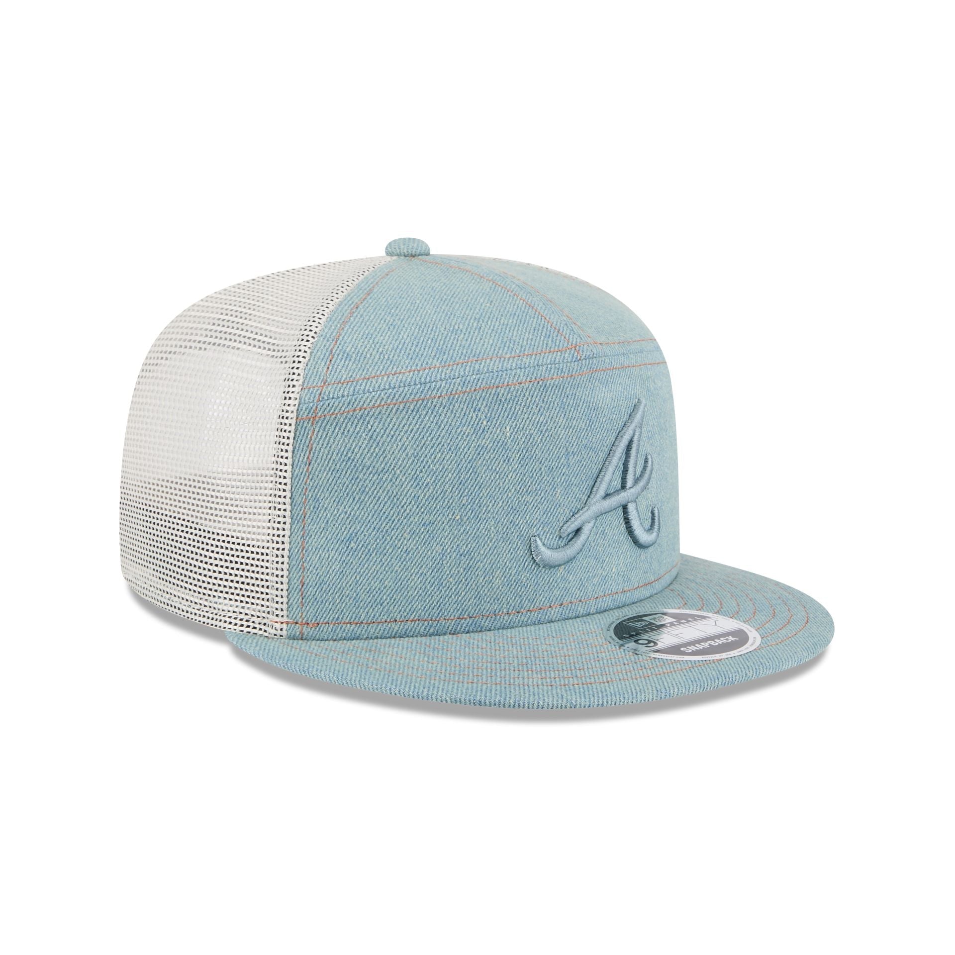 Atlanta Braves Denim Split Panel 9FIFTY Trucker Hat