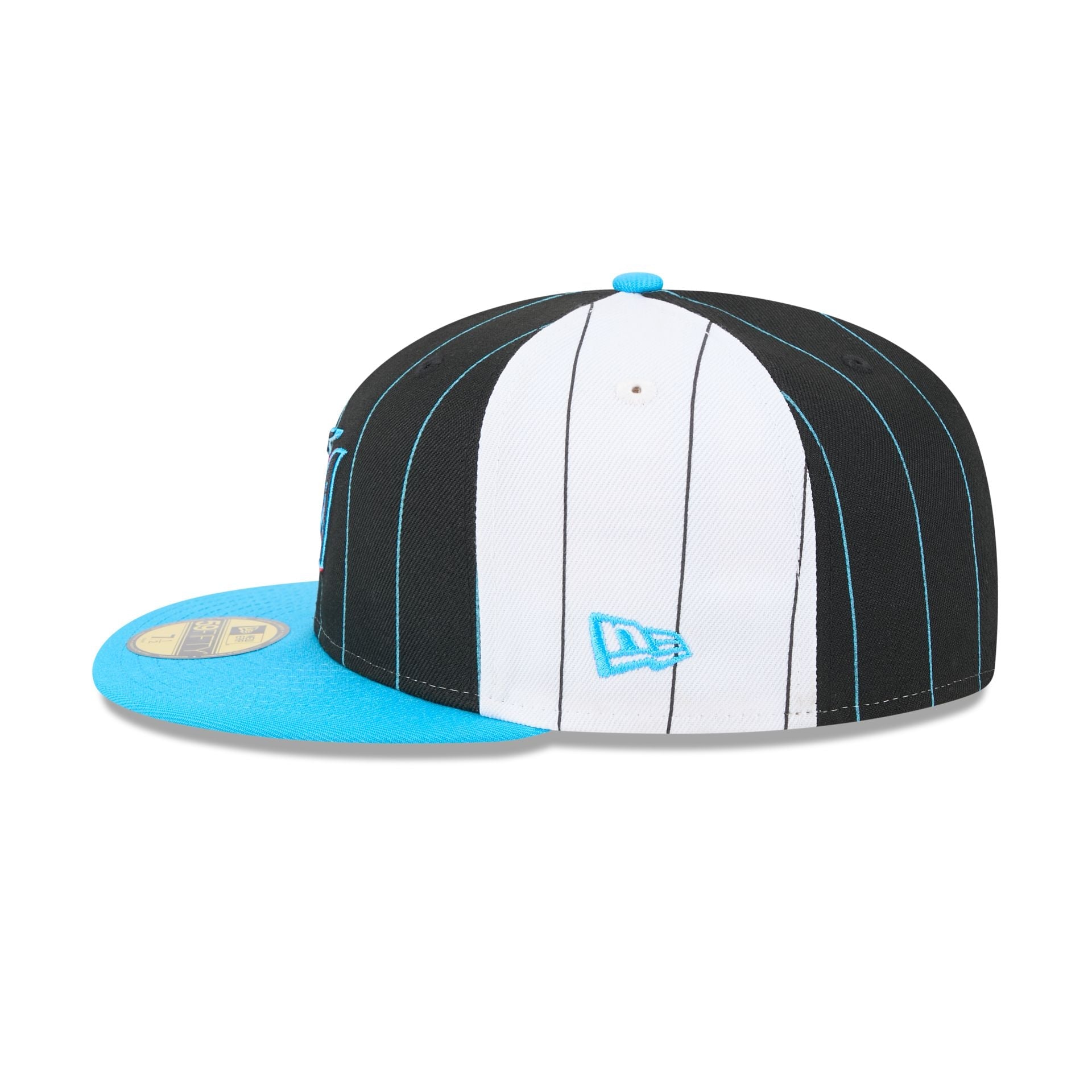 Miami Marlins Pinstripe League Pin 59FIFTY Fitted Hat