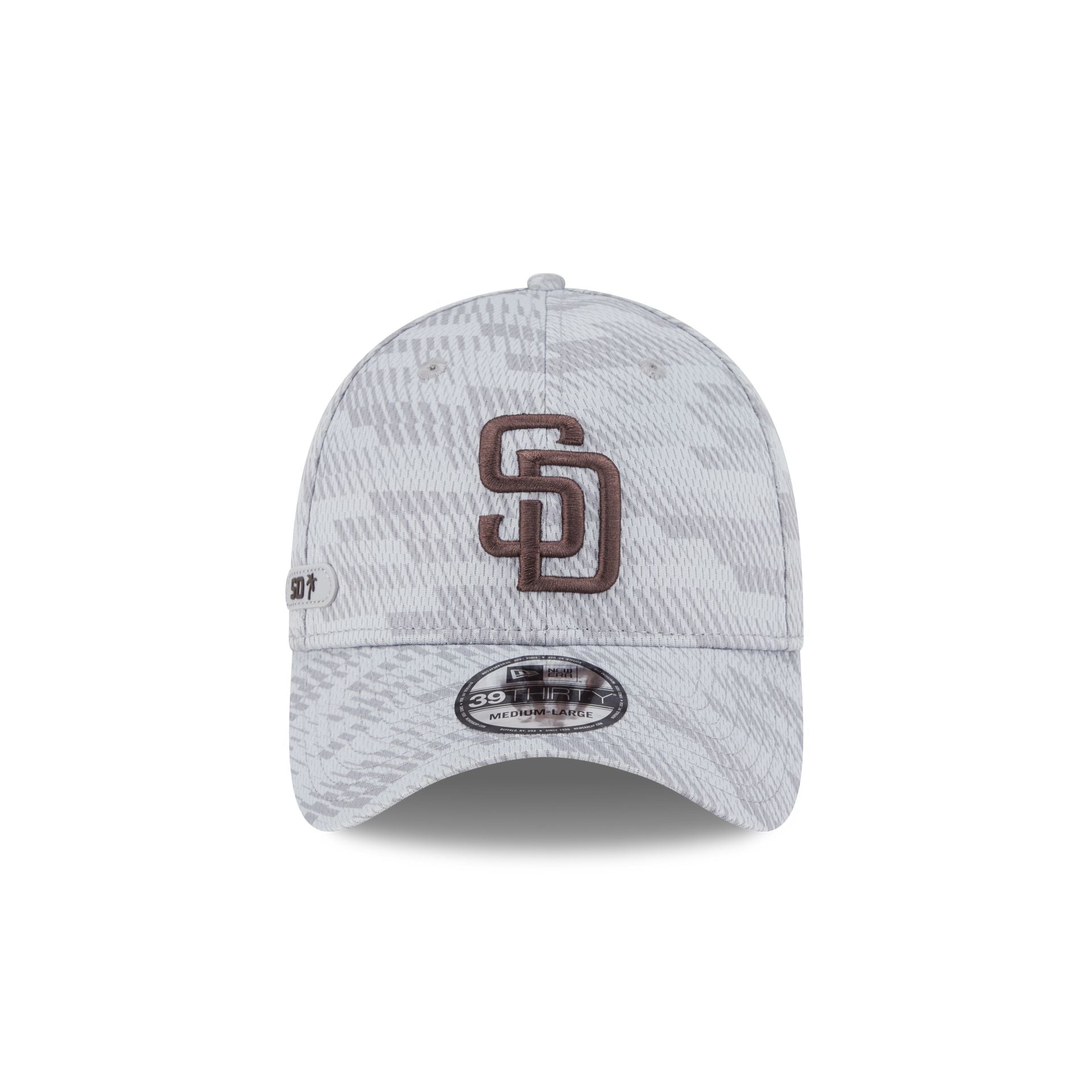 San Diego Padres 2025 Clubhouse Gray 39THIRTY Stretch Fit