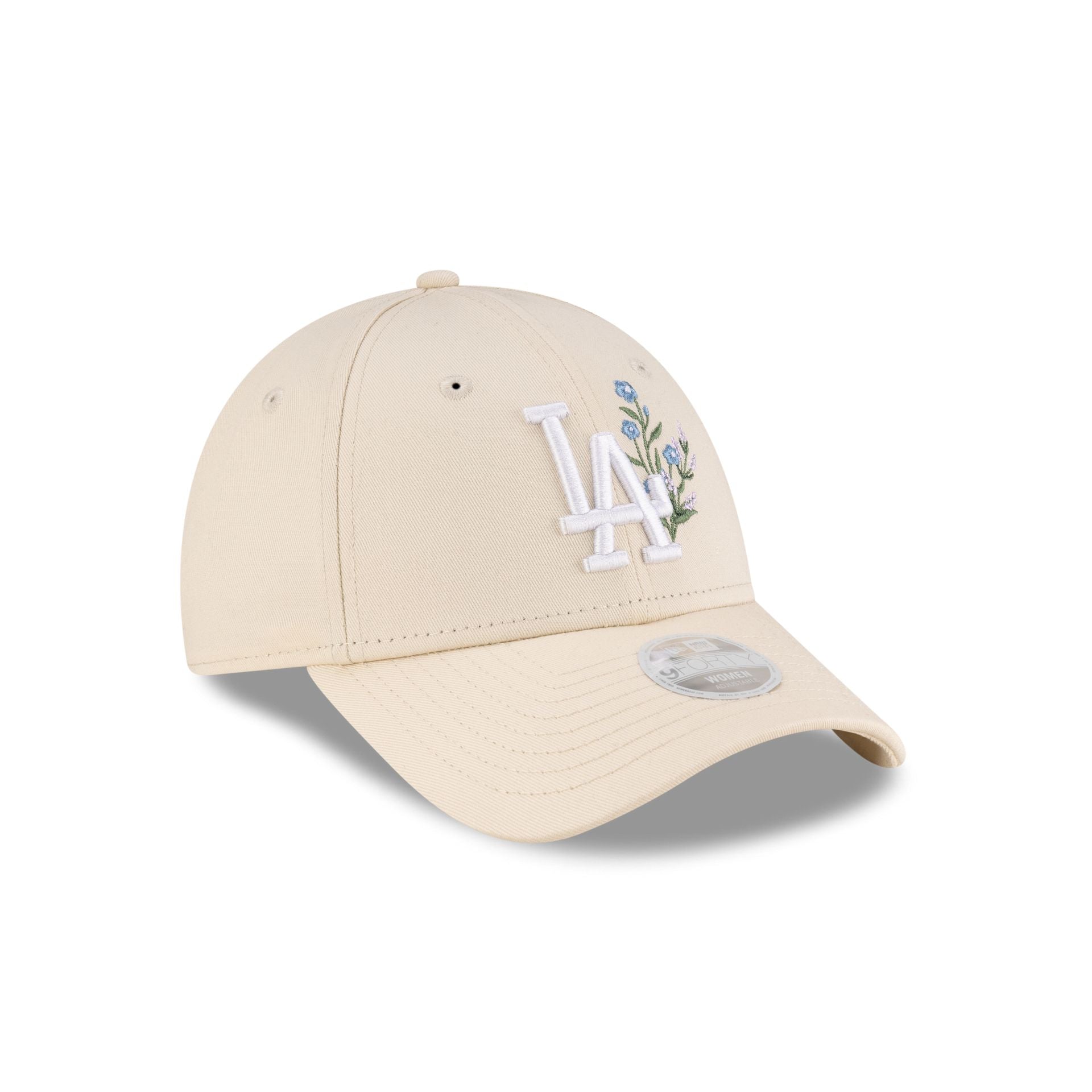 Los Angeles Dodgers Floral Icon Cream Women's 9FORTY Adjustable Hat
