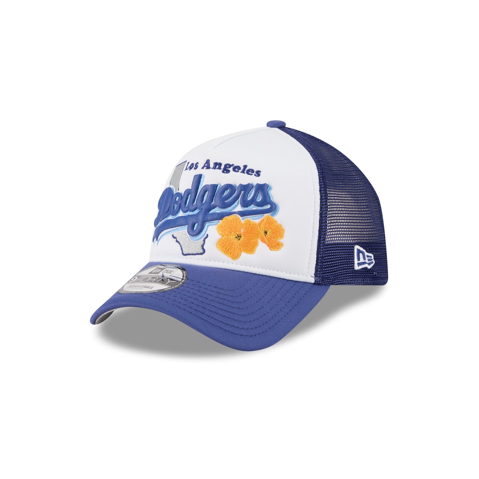 Los Angeles Dodgers State Flower 9FORTY A-Frame Trucker Hat