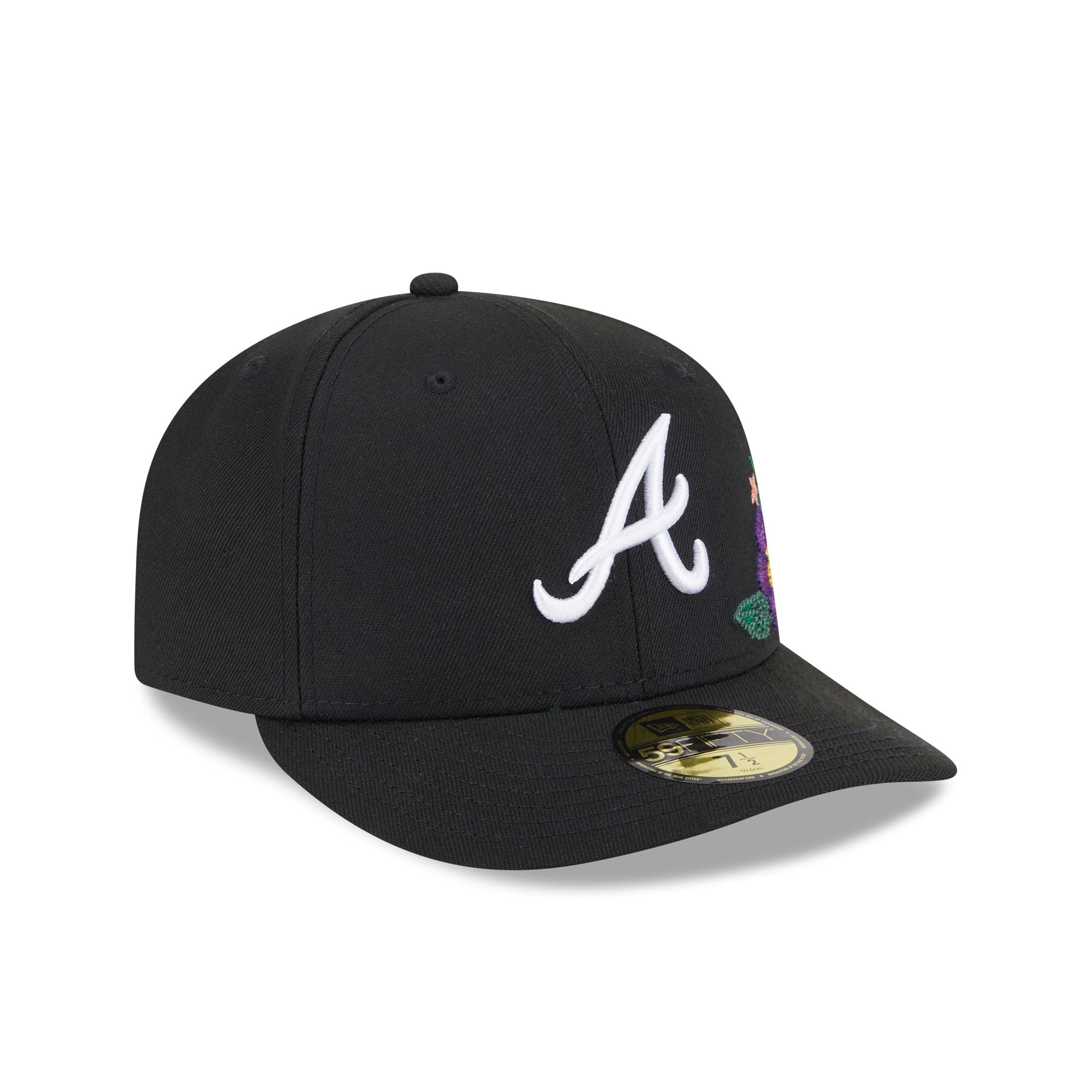 Atlanta Braves Tonal Florals Black 59FIFTY Fitted Hat