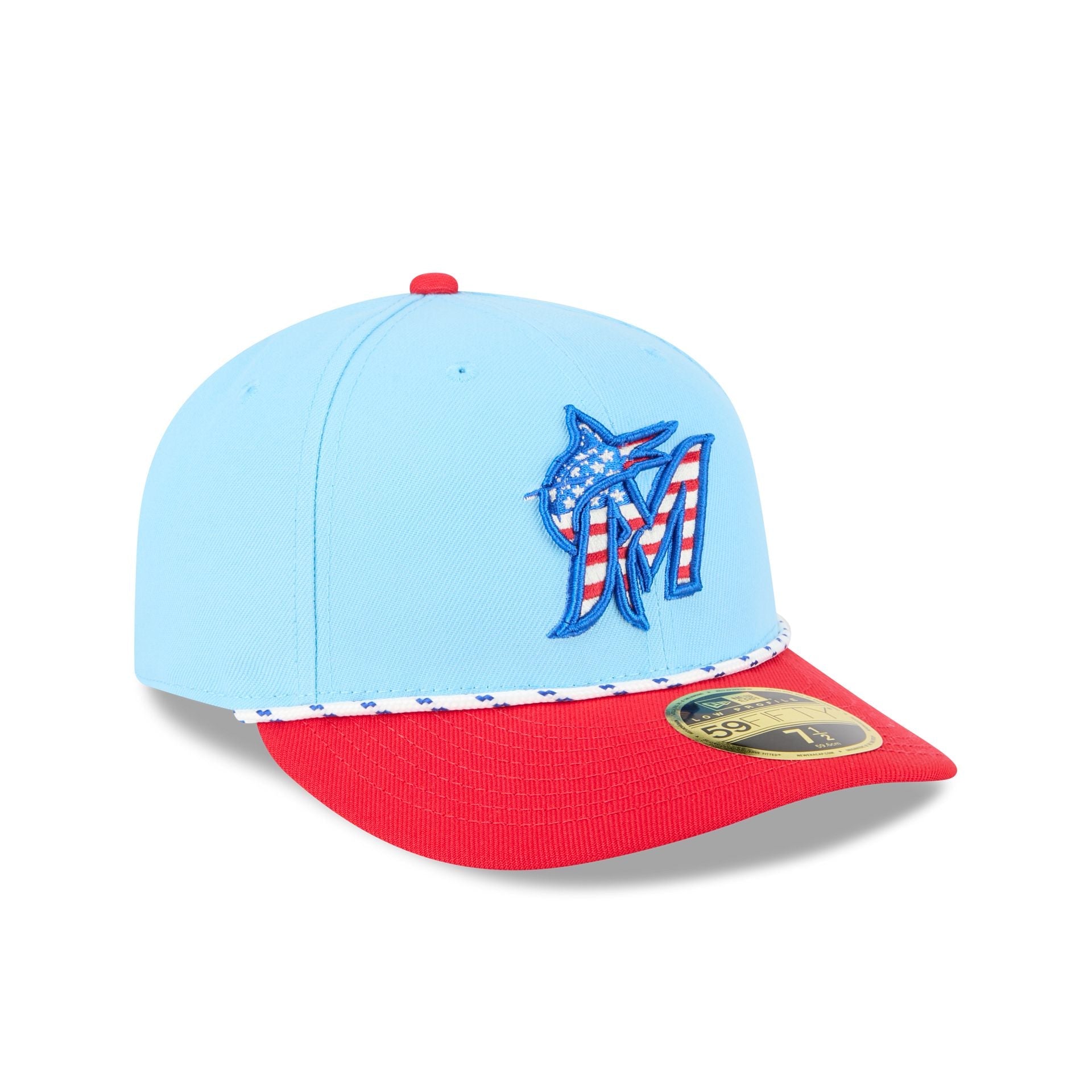 Miami Marlins Independence Day 2025 Low Profile 59FIFTY Fitted Hat