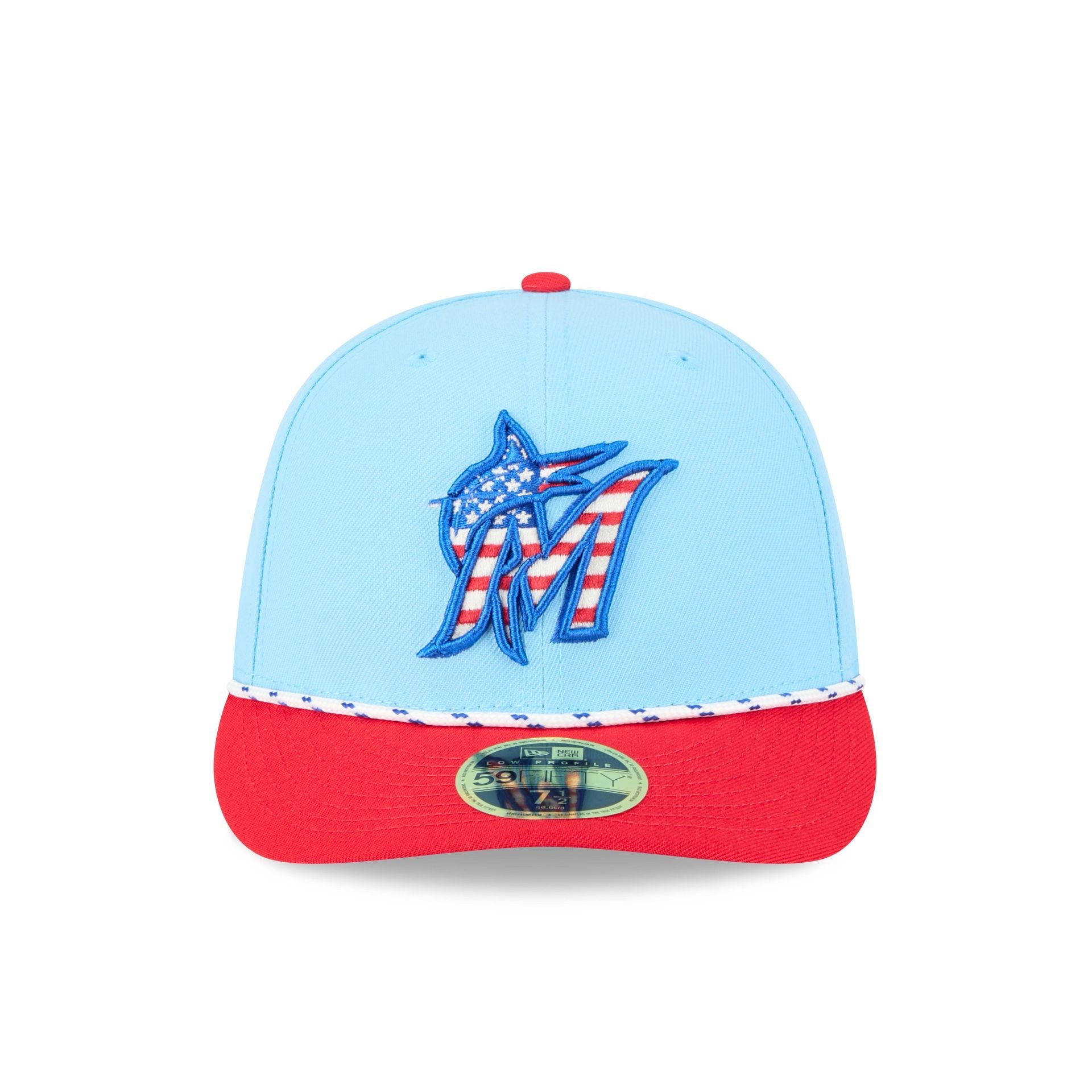 Miami Marlins Independence Day 2025 Low Profile 59FIFTY Fitted Hat