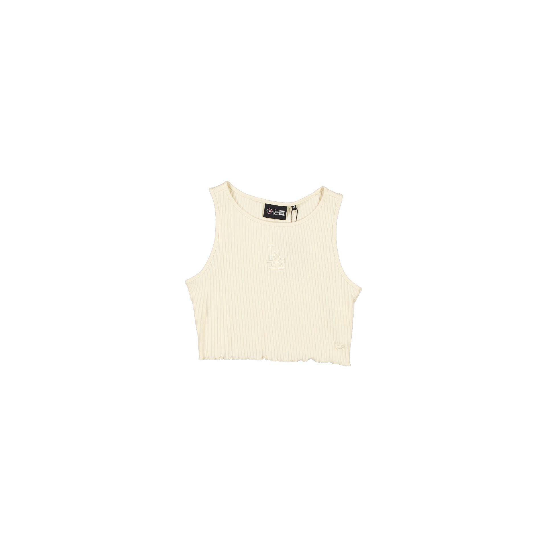 Los Angeles Dodgers Tonel Cropped Rib Light Beige Women's Tank Top