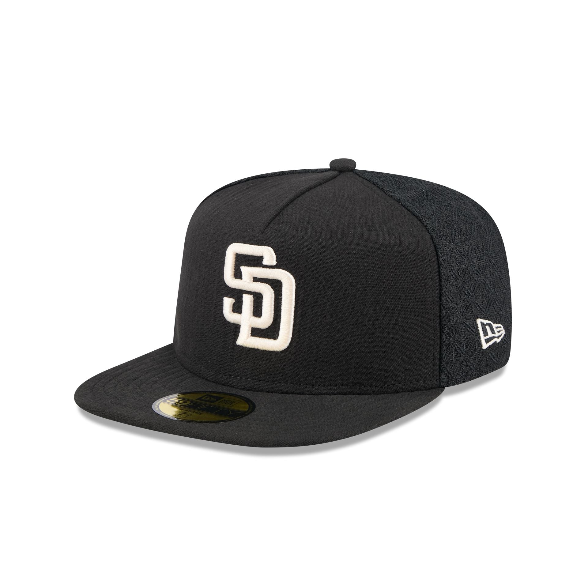 San Diego Padres Black Mesh 59FIFTY A-Frame Fitted Hat