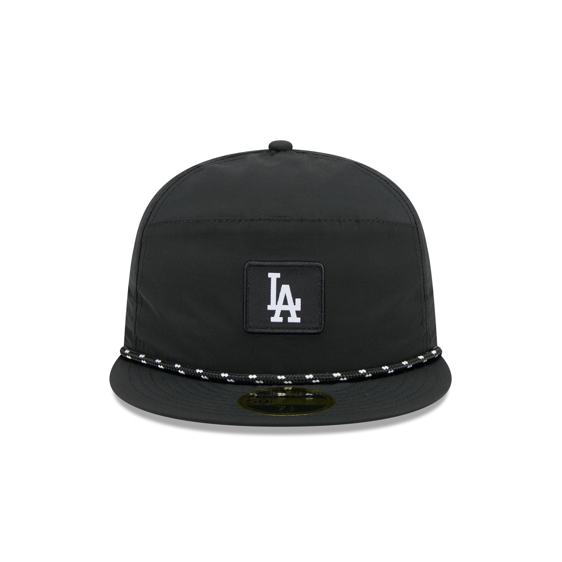 Los Angeles Dodgers Black Poly Rope Split Panel 59FIFTY Fitted Hat