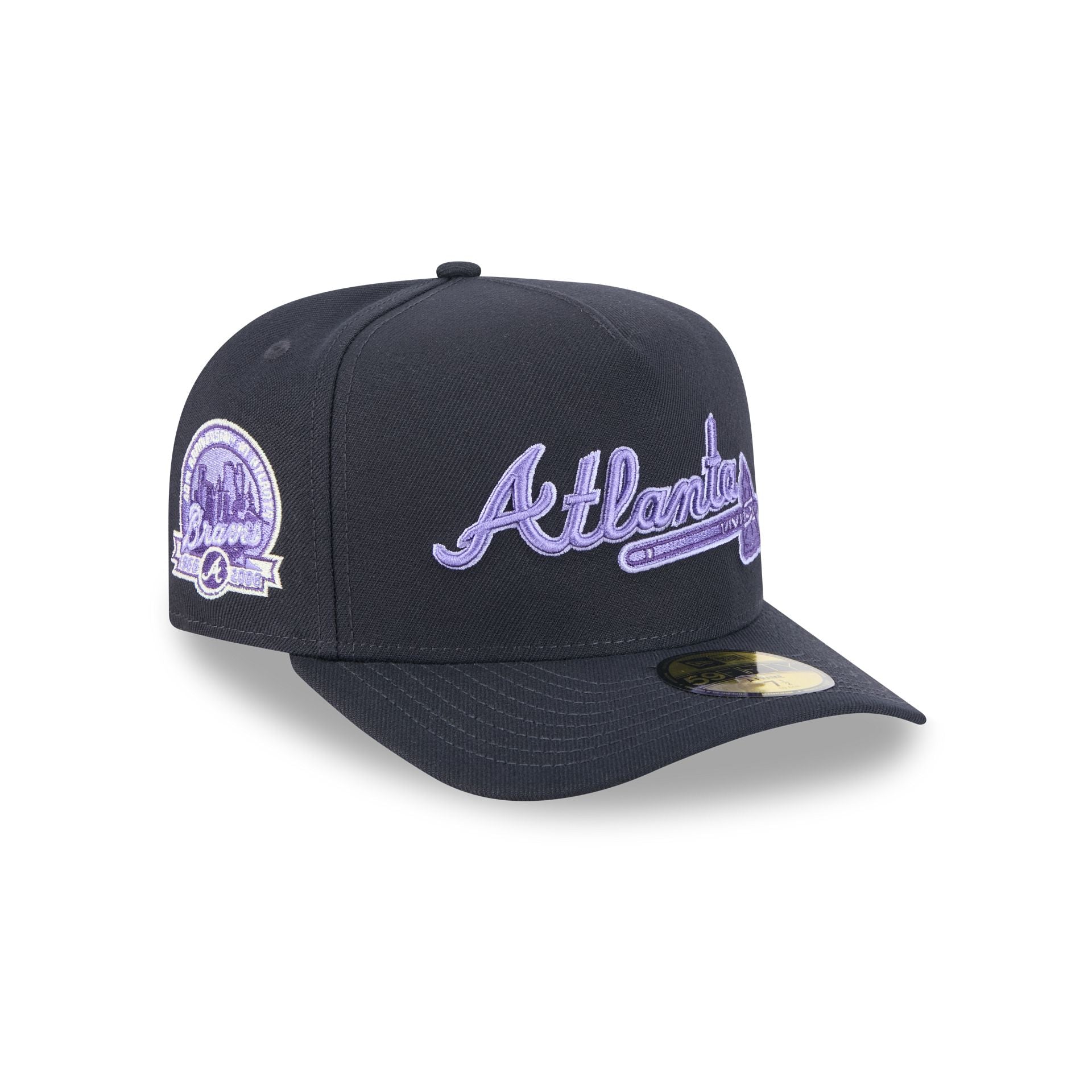 Atlanta Braves Navy Lavender 59FIFTY A-Frame Fitted Hat