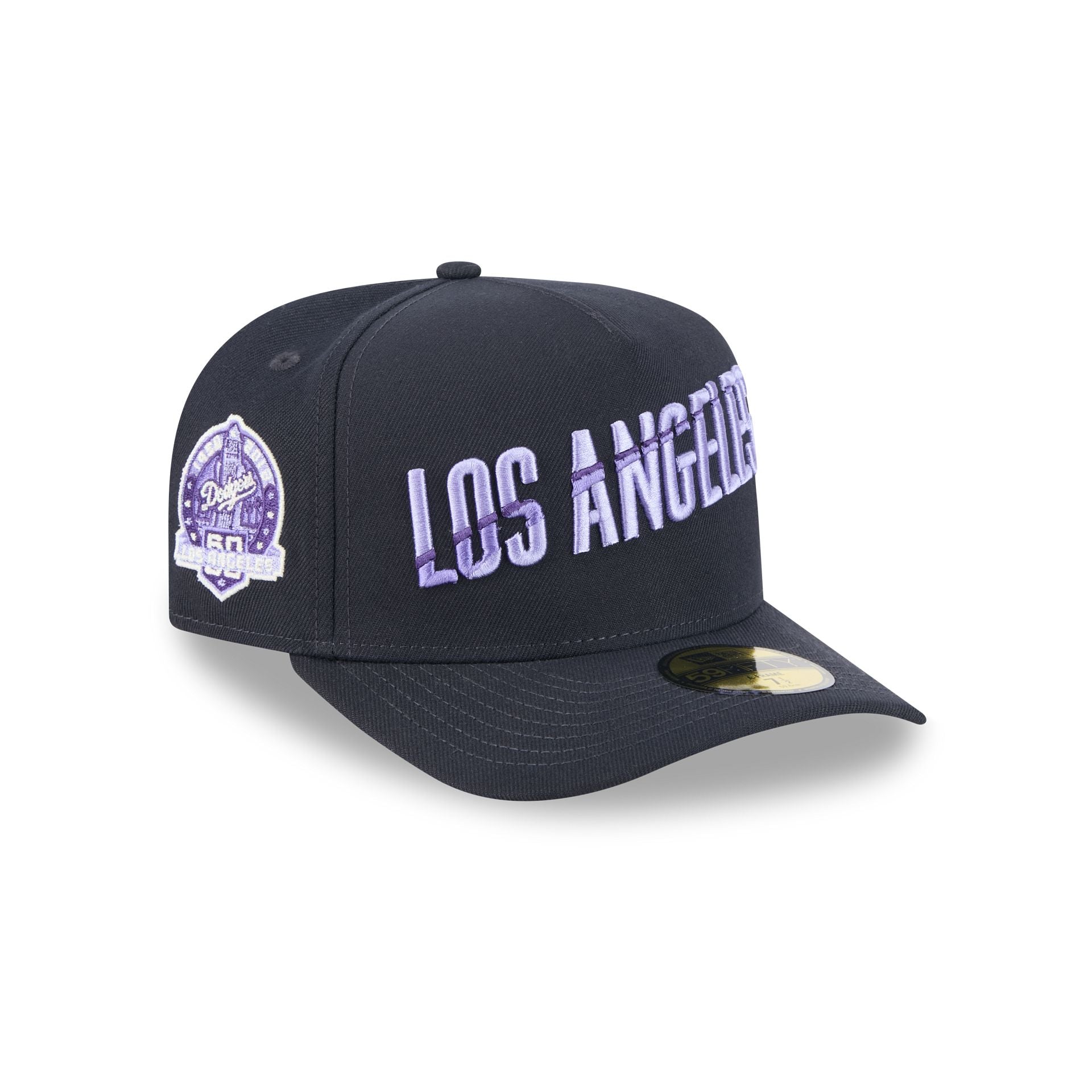 Los Angeles Dodgers Navy Lavender 59FIFTY A-Frame Fitted Hat