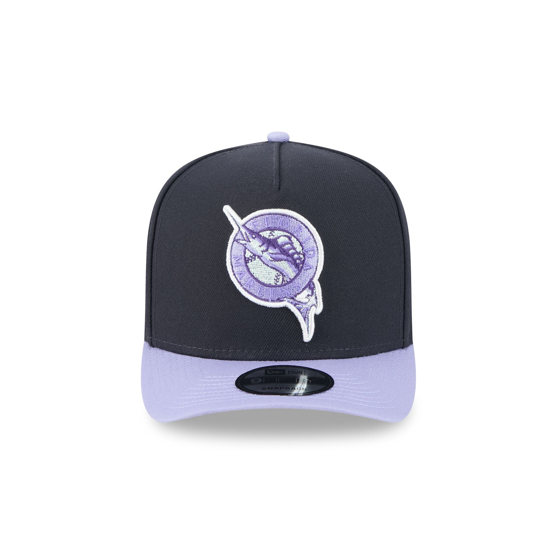 Miami Marlins Navy Lavender 9FIFTY A-Frame Snapback Hat