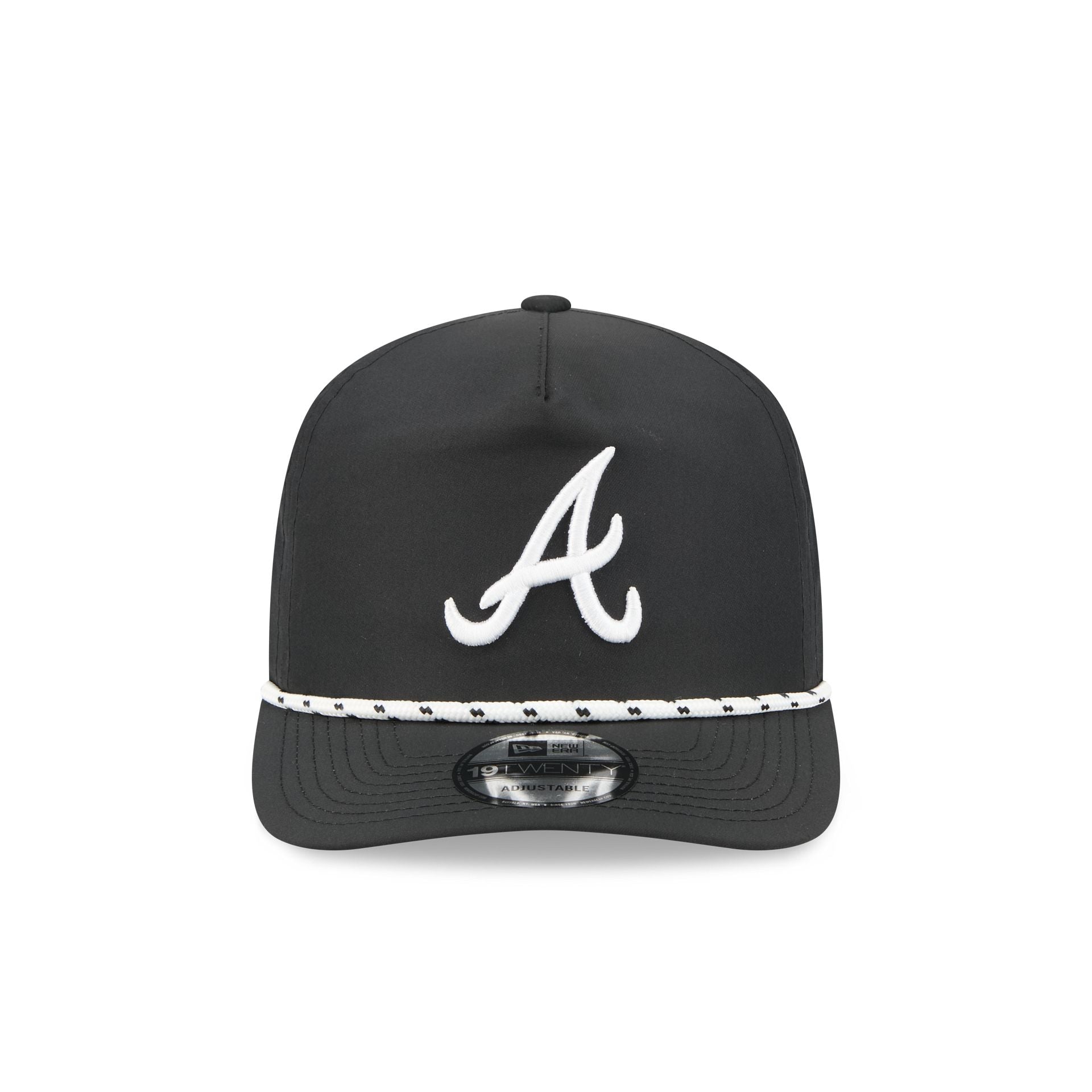 Atlanta Braves Black and White Rope 19TWENTY Snapback Hat