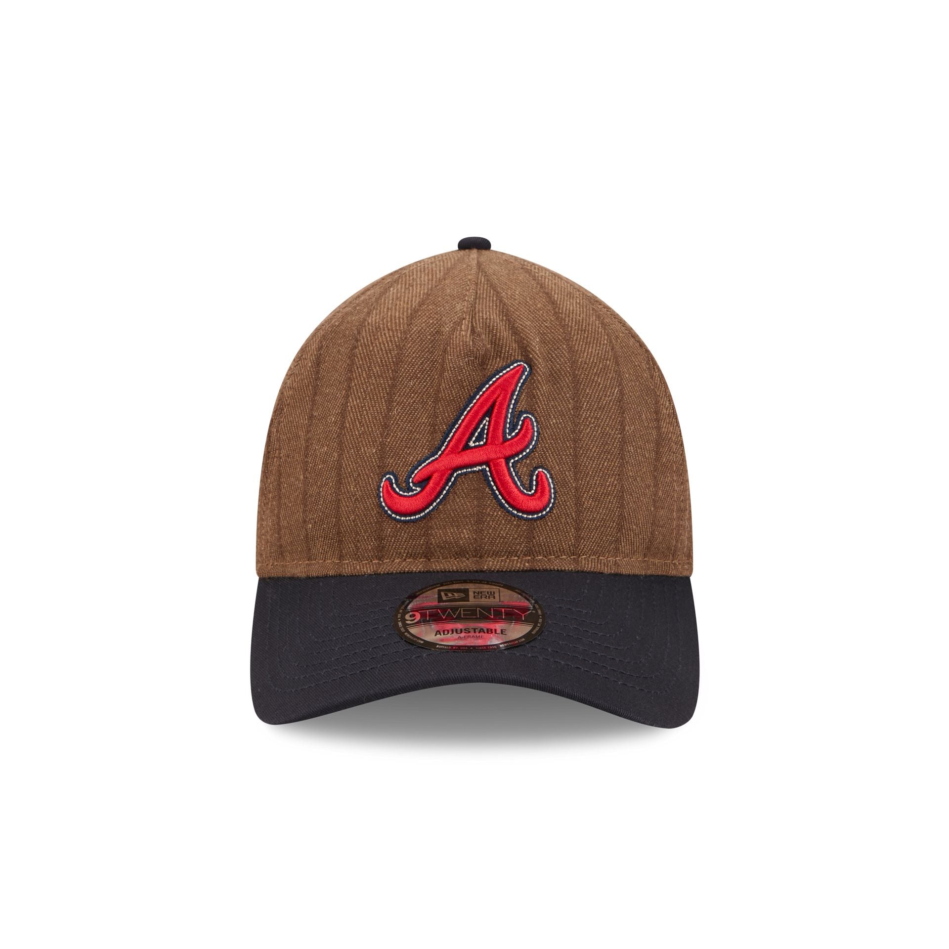 Atlanta Braves Three Looms Wool Pinstripe 9TWENTY A-Frame Adjustable Hat
