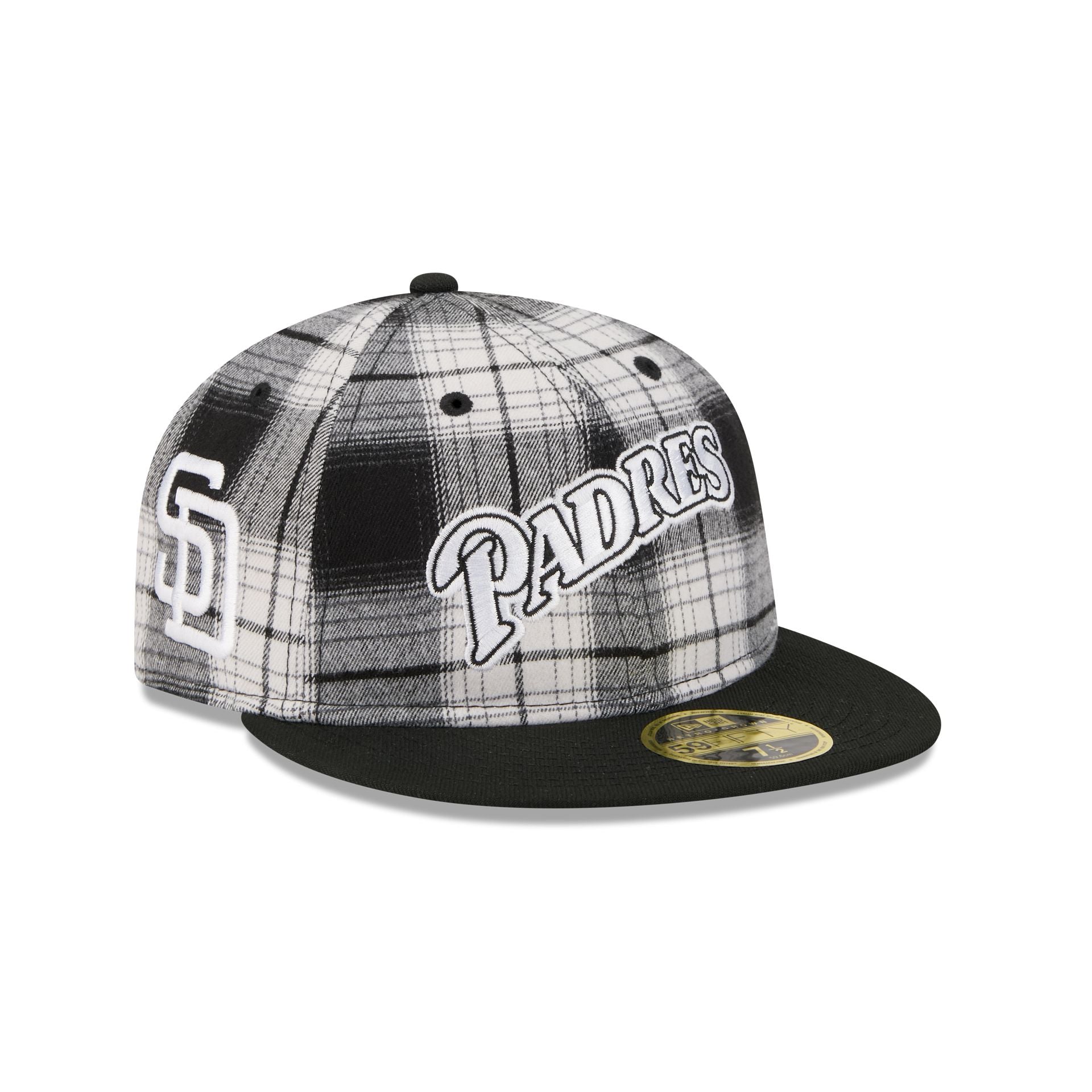 San Diego Padres Grunge Plaid Retro Crown 59FIFTY Fitted Hat