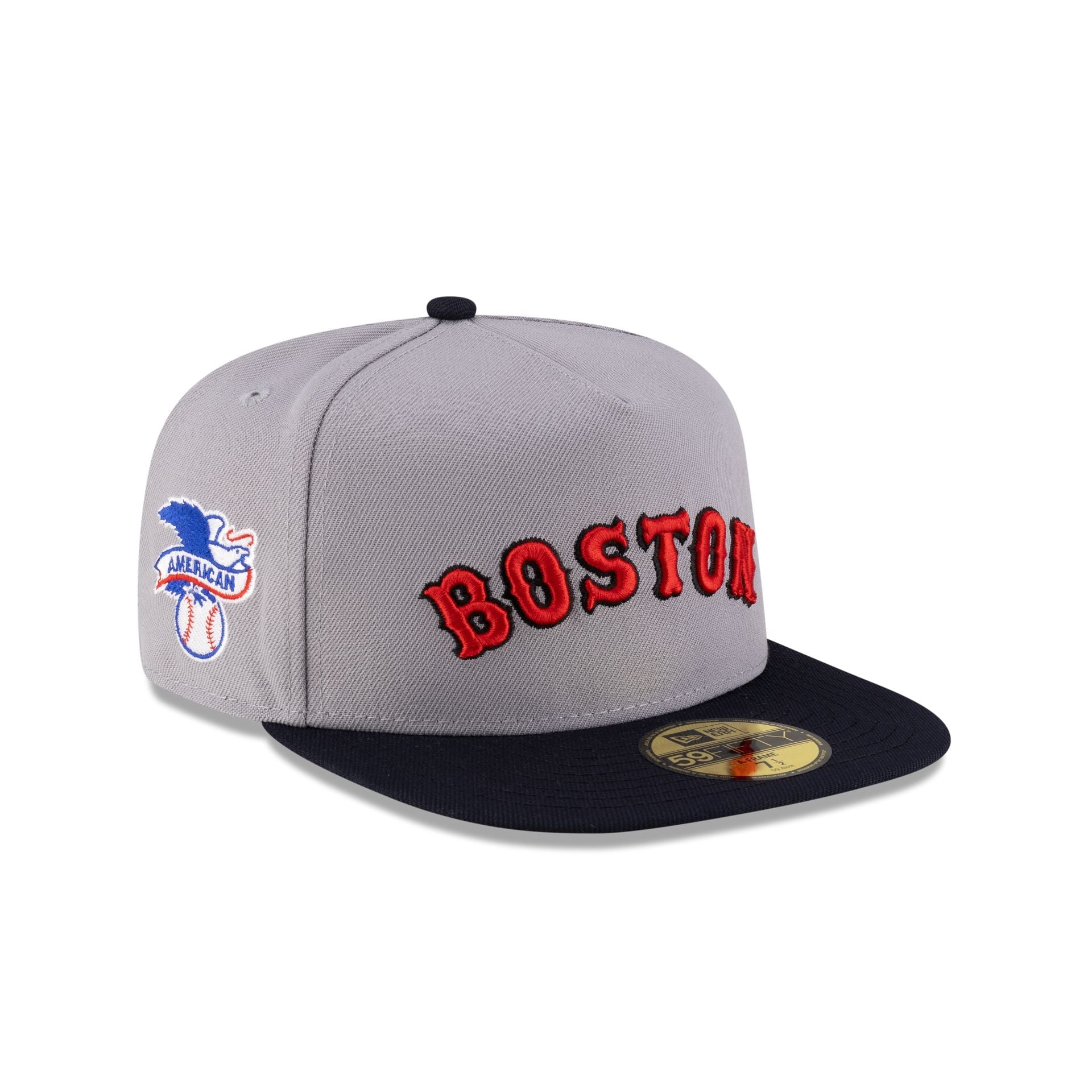 Just Caps League Sidepatch Gray Boston Red Sox 59FIFTY A-Frame Fitted Hat