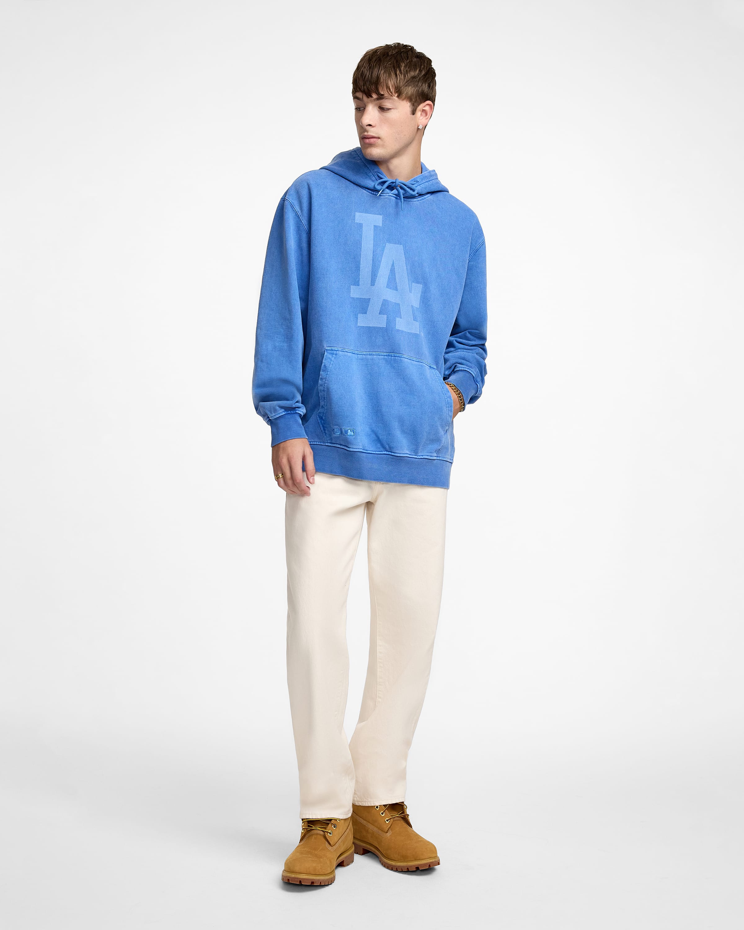 Los Angeles Dodgers Pigment Logo Blue Quartz Hoodie