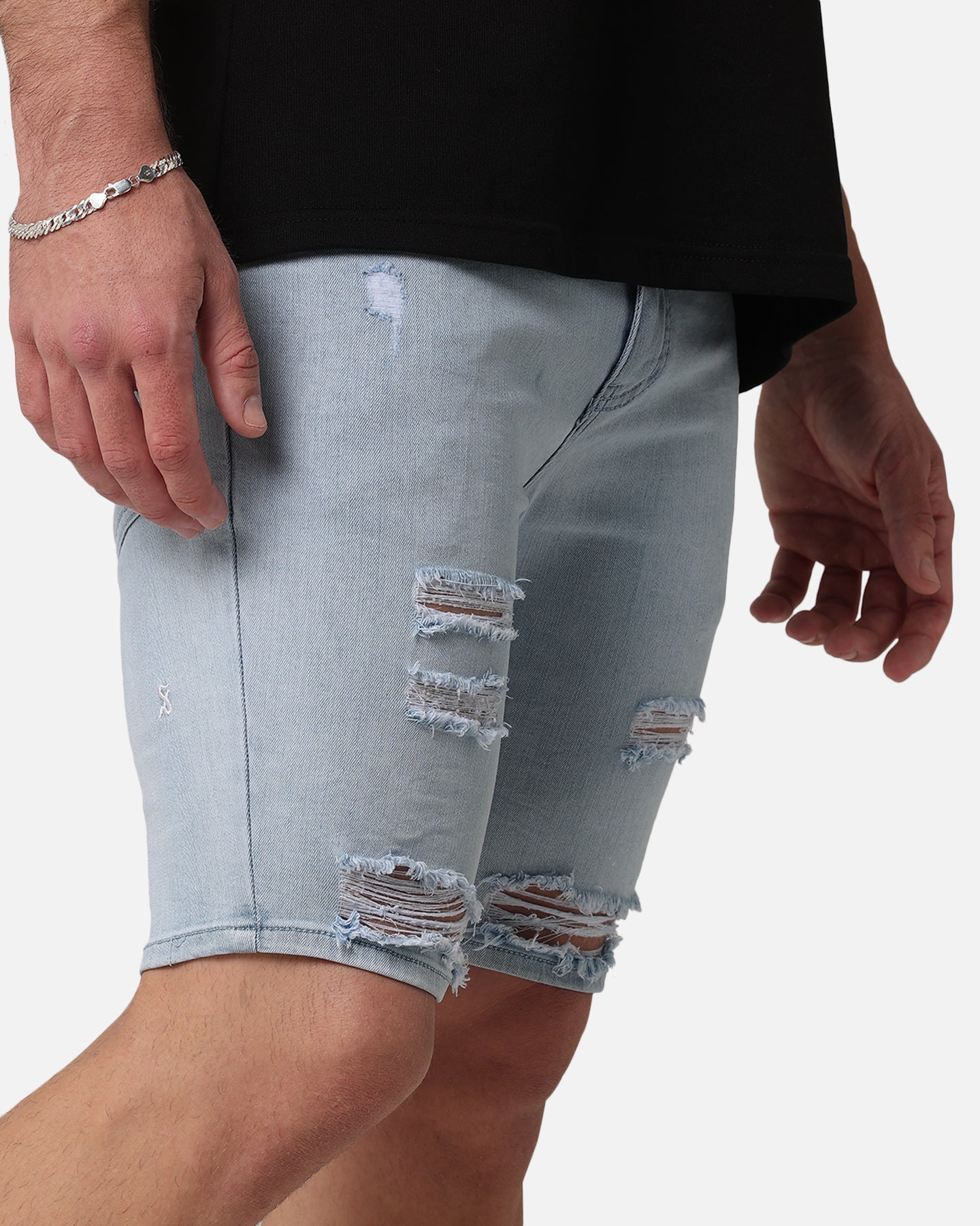 Saint Morta Thrashed Shorts Pale Blue