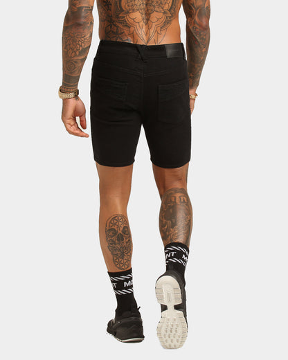 Saint Morta Distressed Biker Short Black