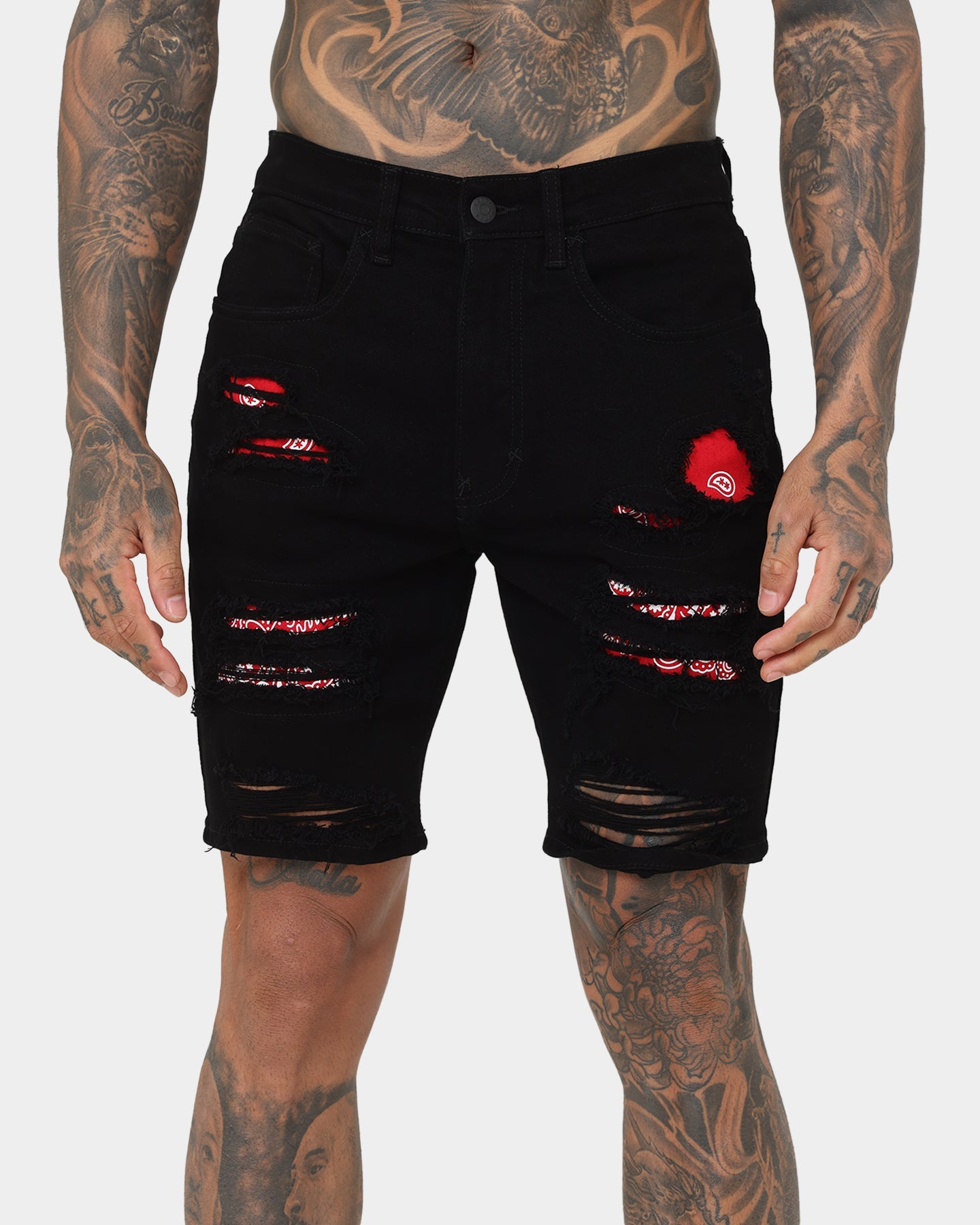 Saint Morta Bandana Summum Shorts Black/Red