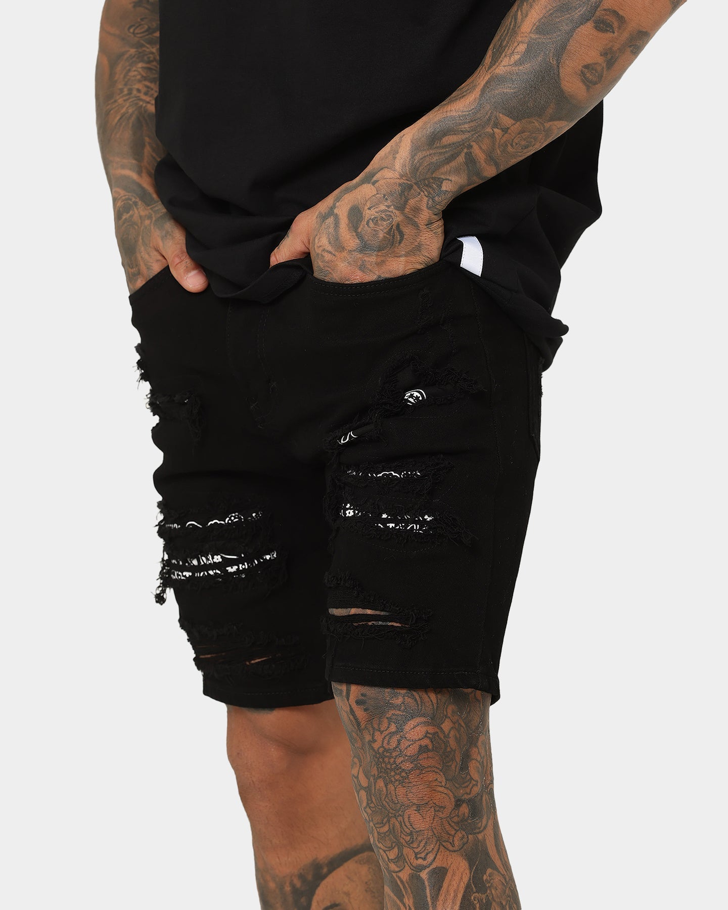 Saint Morta Bandana Summum Shorts Black/White