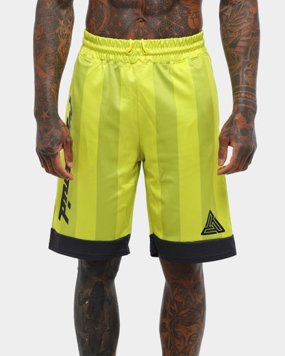 Black Pyramid Vert Stripe Gloss Soccer Short Volt