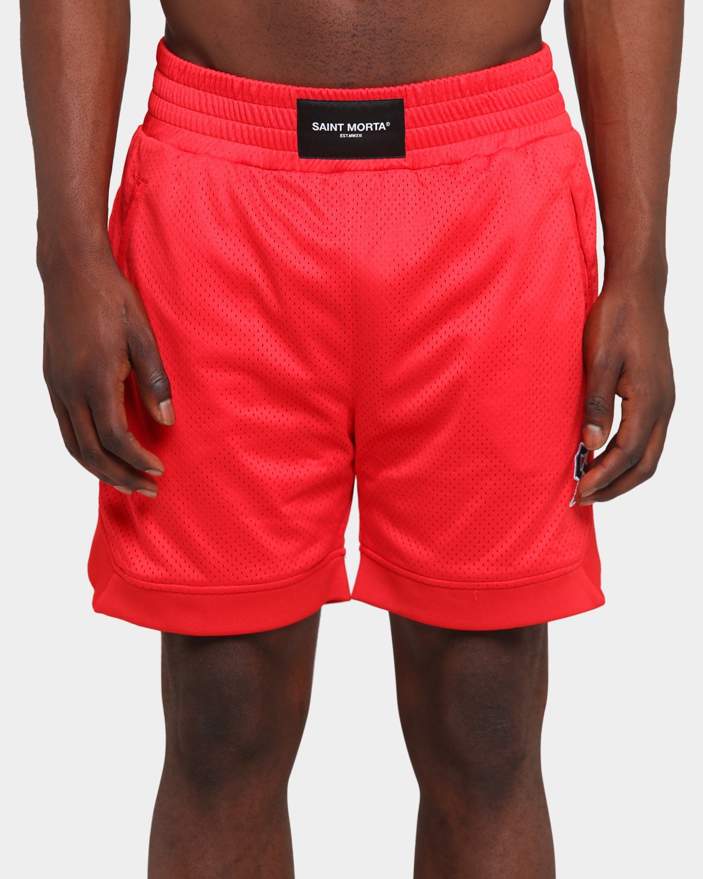 Saint Morta Warrior Basketball Shorts Red