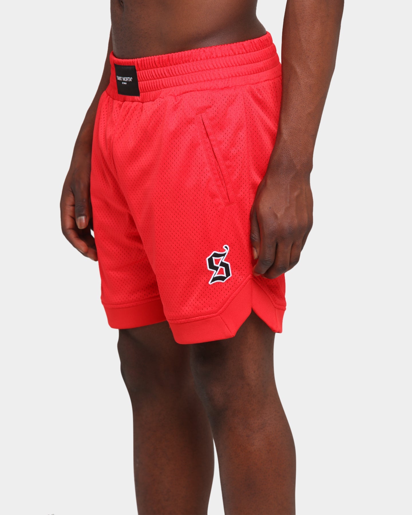 Saint Morta Warrior Basketball Shorts Red