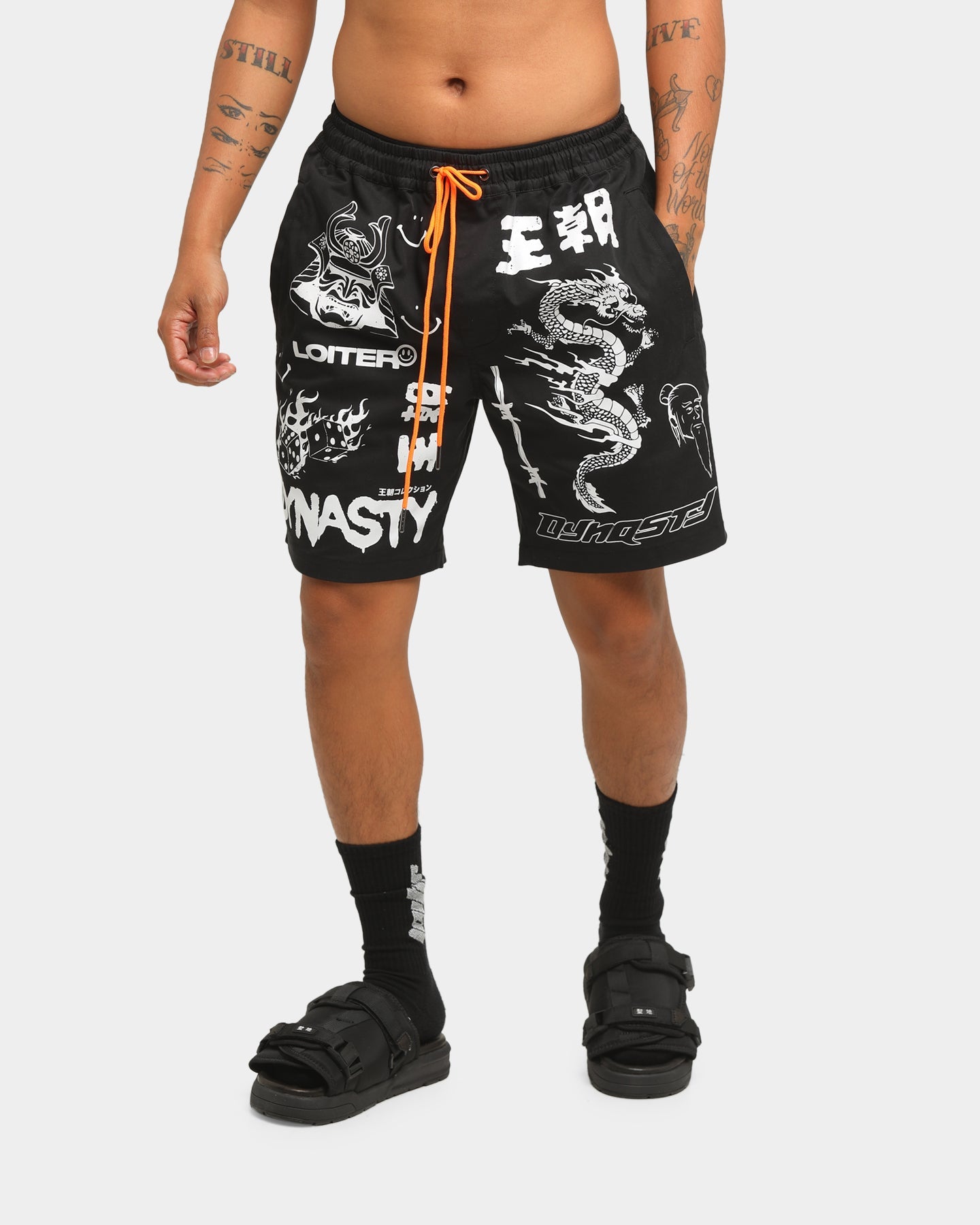 Loiter NYC Men's Dragon Dynasty Multi Logo Short Black
