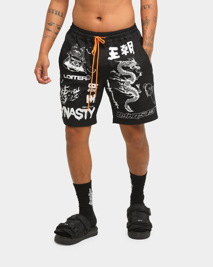 Loiter NYC Men's Dragon Dynasty Multi Logo Short Black