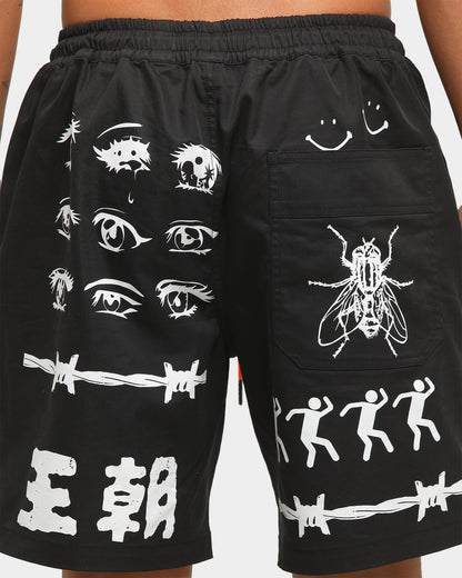 Loiter NYC Men's Dragon Dynasty Multi Logo Short Black