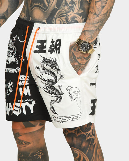 Loiter Dynasty Multi Logo Shorts Black/White