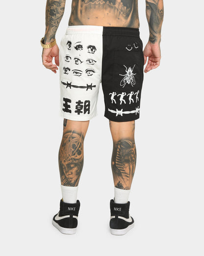 Loiter Dynasty Multi Logo Shorts Black/White