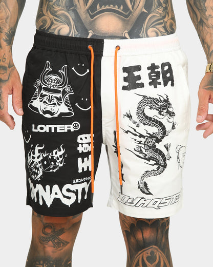 Loiter Dynasty Multi Logo Shorts Black/White