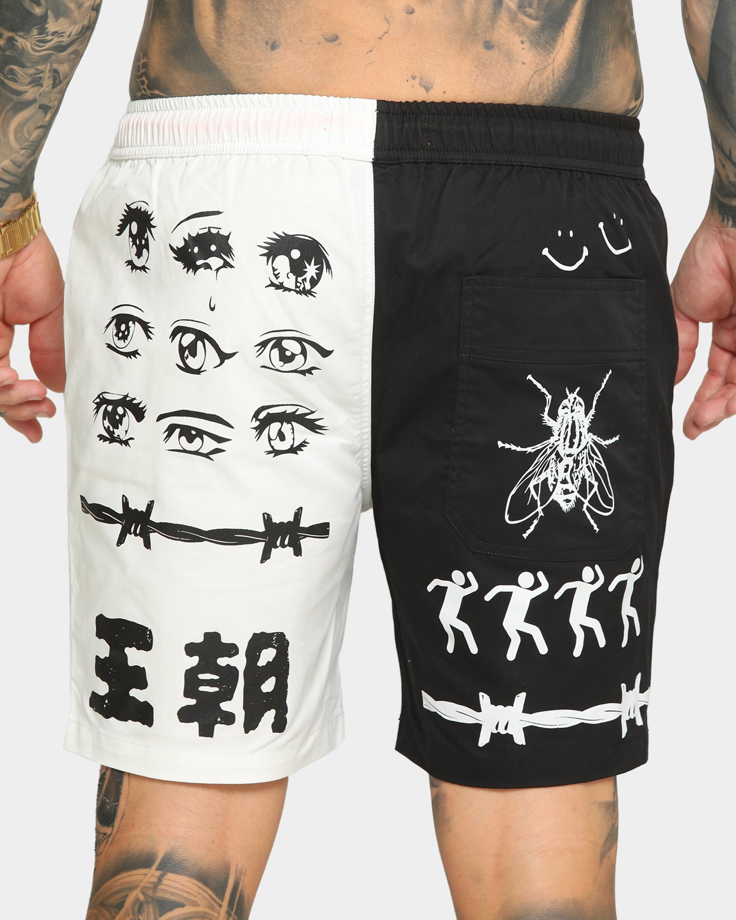 Loiter Dynasty Multi Logo Shorts Black/White