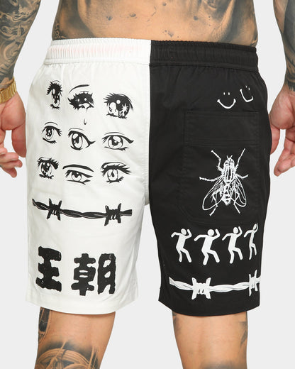 Loiter Dynasty Multi Logo Shorts Black/White