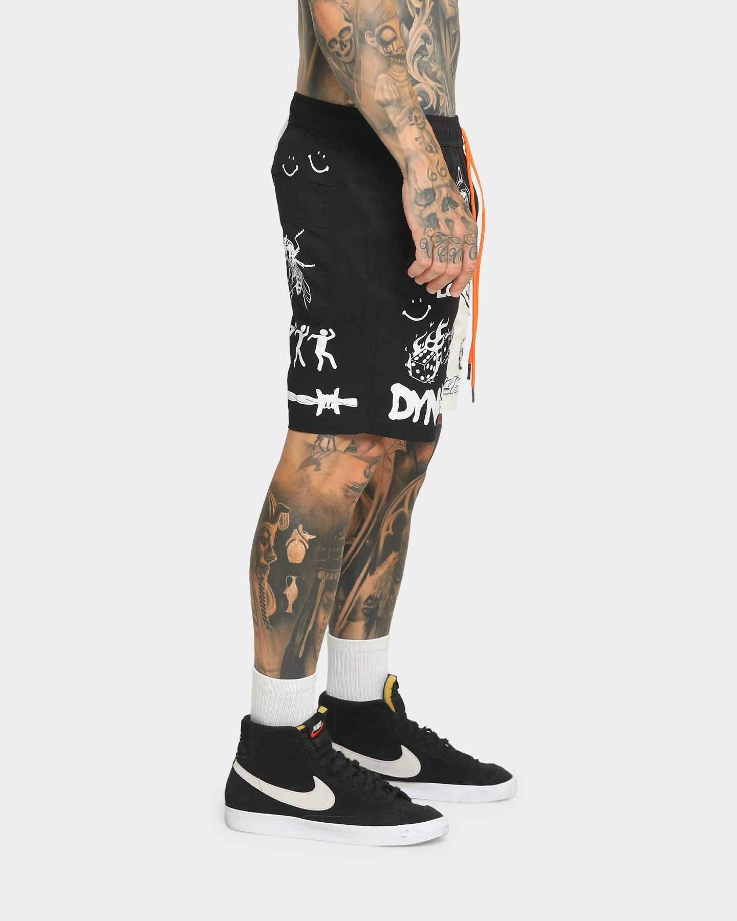 Loiter Dynasty Multi Logo Shorts Black/White