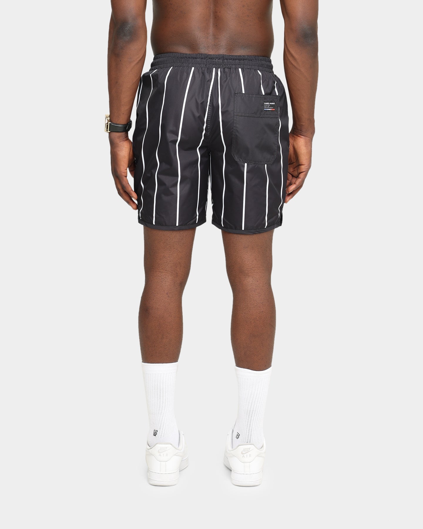 Carré Men's Deux Pinstripe Shorts Black/White