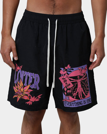 Loiter Trippy Walk Shorts Black